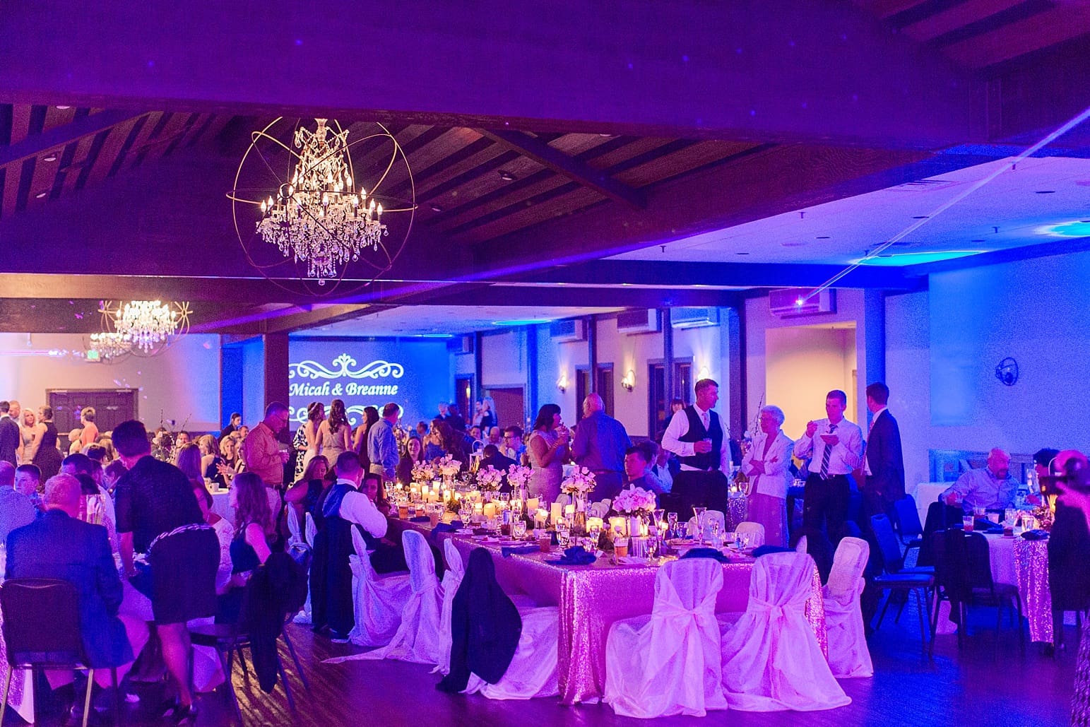 Arielle Peters Photography | Wedding reception candlelit table settings at The Market in Valparaiso, Indiana.