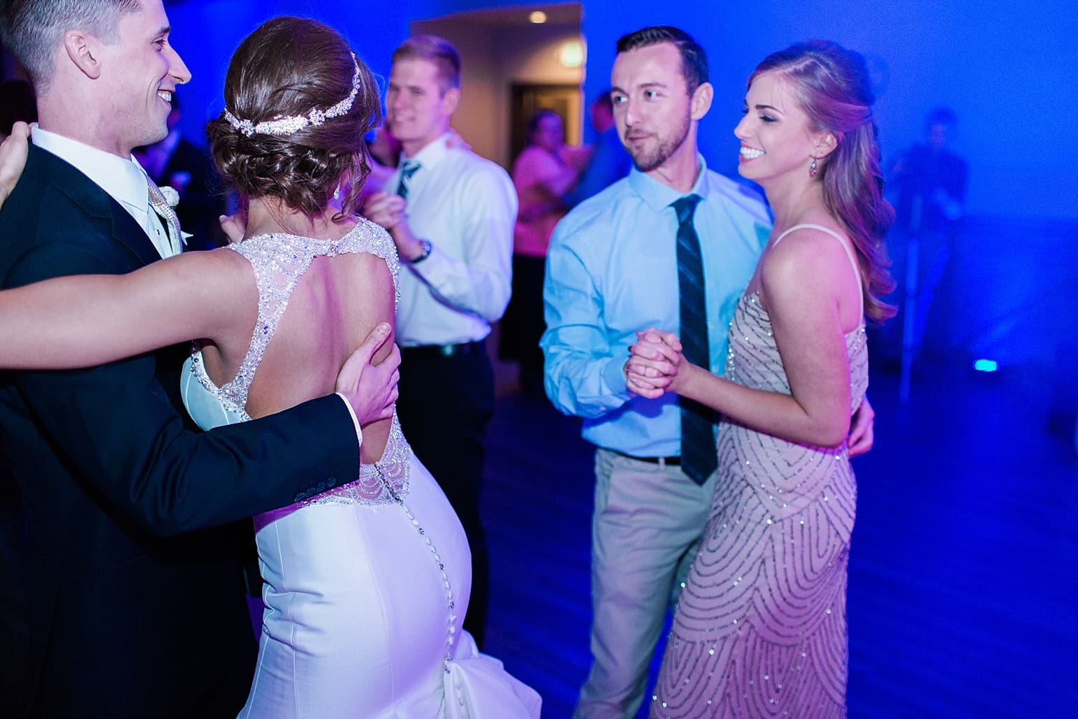 Arielle Peters Photography | Wedding guests dancing at wedding reception at The Market in Valparaiso, Indiana.