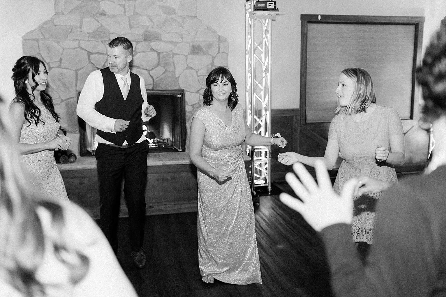Arielle Peters Photography | Wedding guests dancing at wedding reception at The Market in Valparaiso, Indiana.