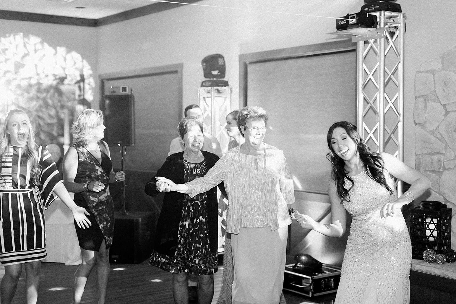 Arielle Peters Photography | Wedding guests dancing at wedding reception at The Market in Valparaiso, Indiana.