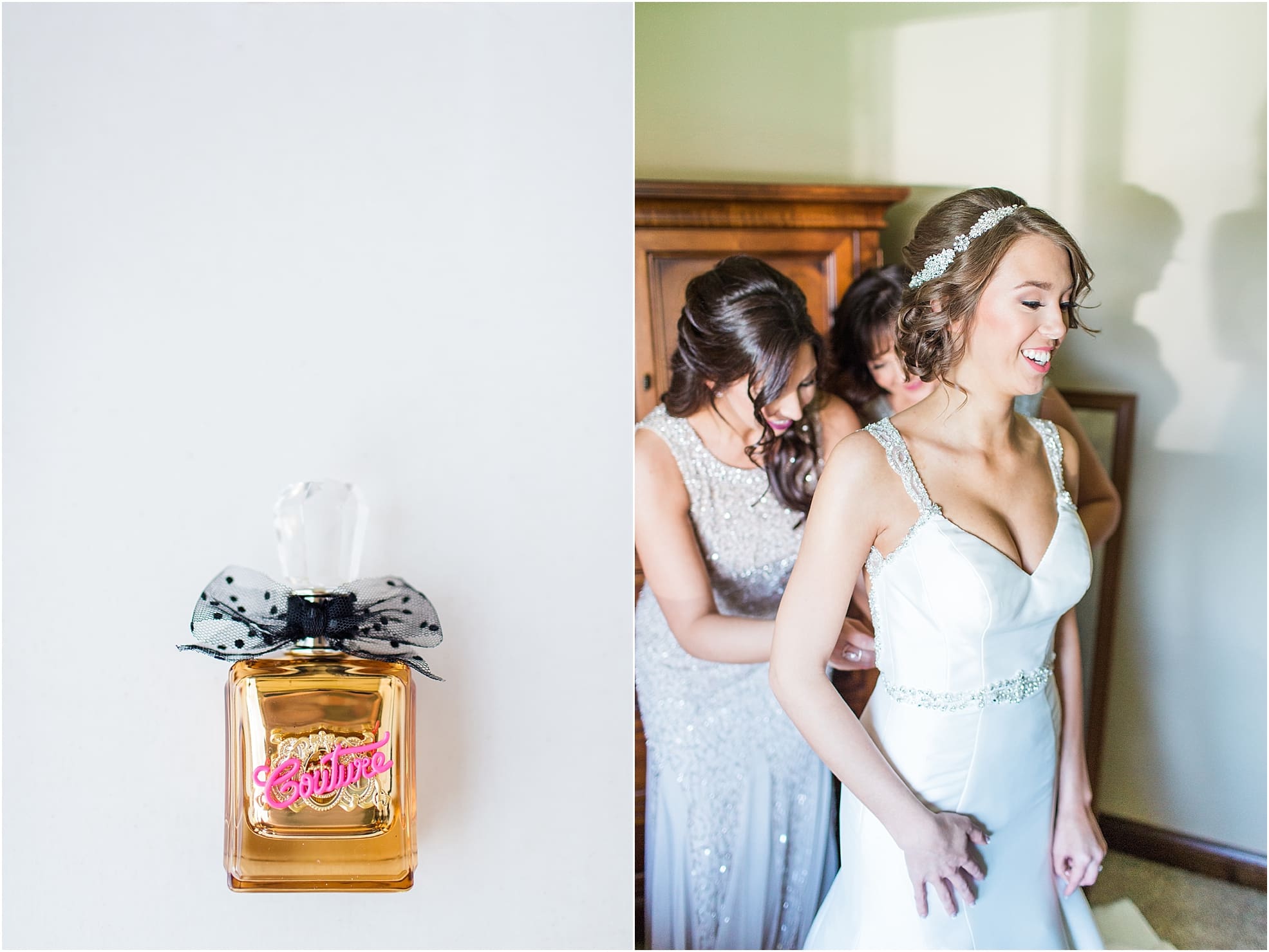 Arielle Peters Photography | Mother of bride helping bride put on her dress on wedding day at The Market in Valparaiso, Indiana.