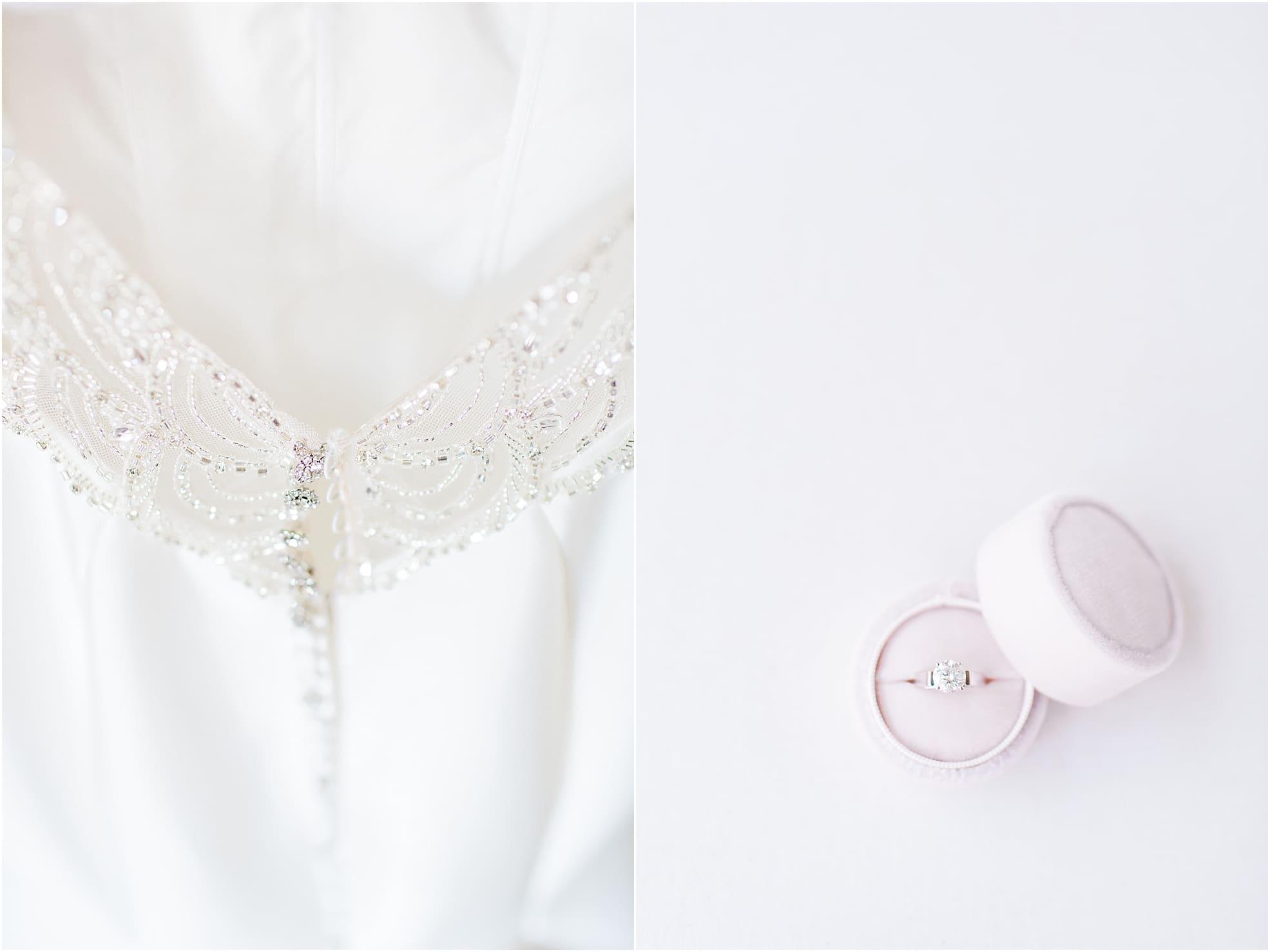 Arielle Peters Photography | Wedding dress bead detail on wedding day at The Market in Valparaiso, Indiana.