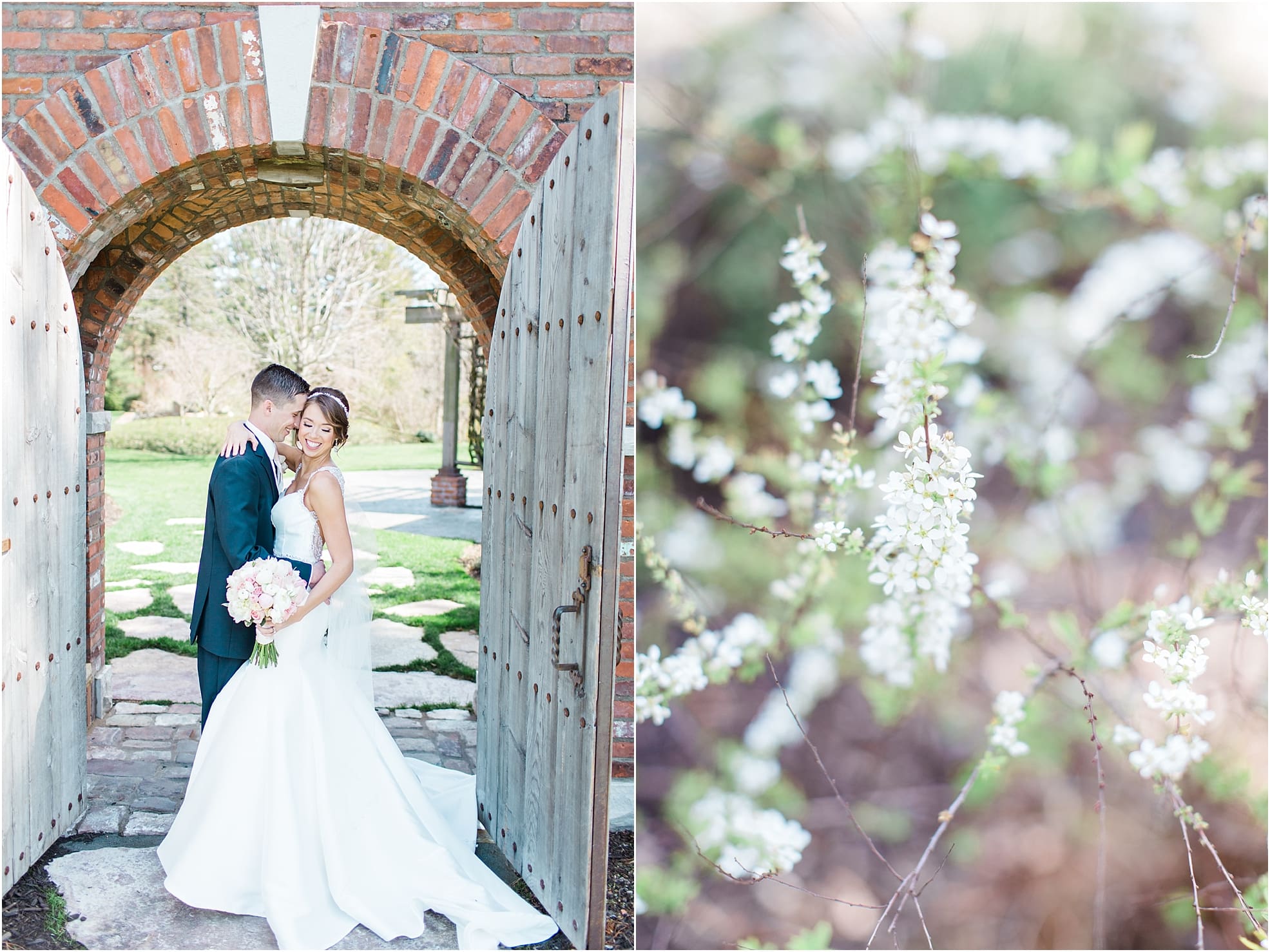 Arielle Peters Photography | Bride and groom under old brick archway on wedding day at The Market in Valparaiso, Indiana.