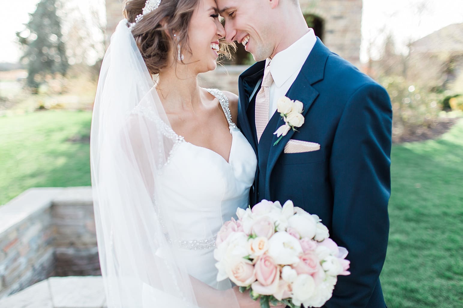 Arielle Peters Photography | Bride and groom in old stone garden on wedding day at The Market in Valparaiso, Indiana.