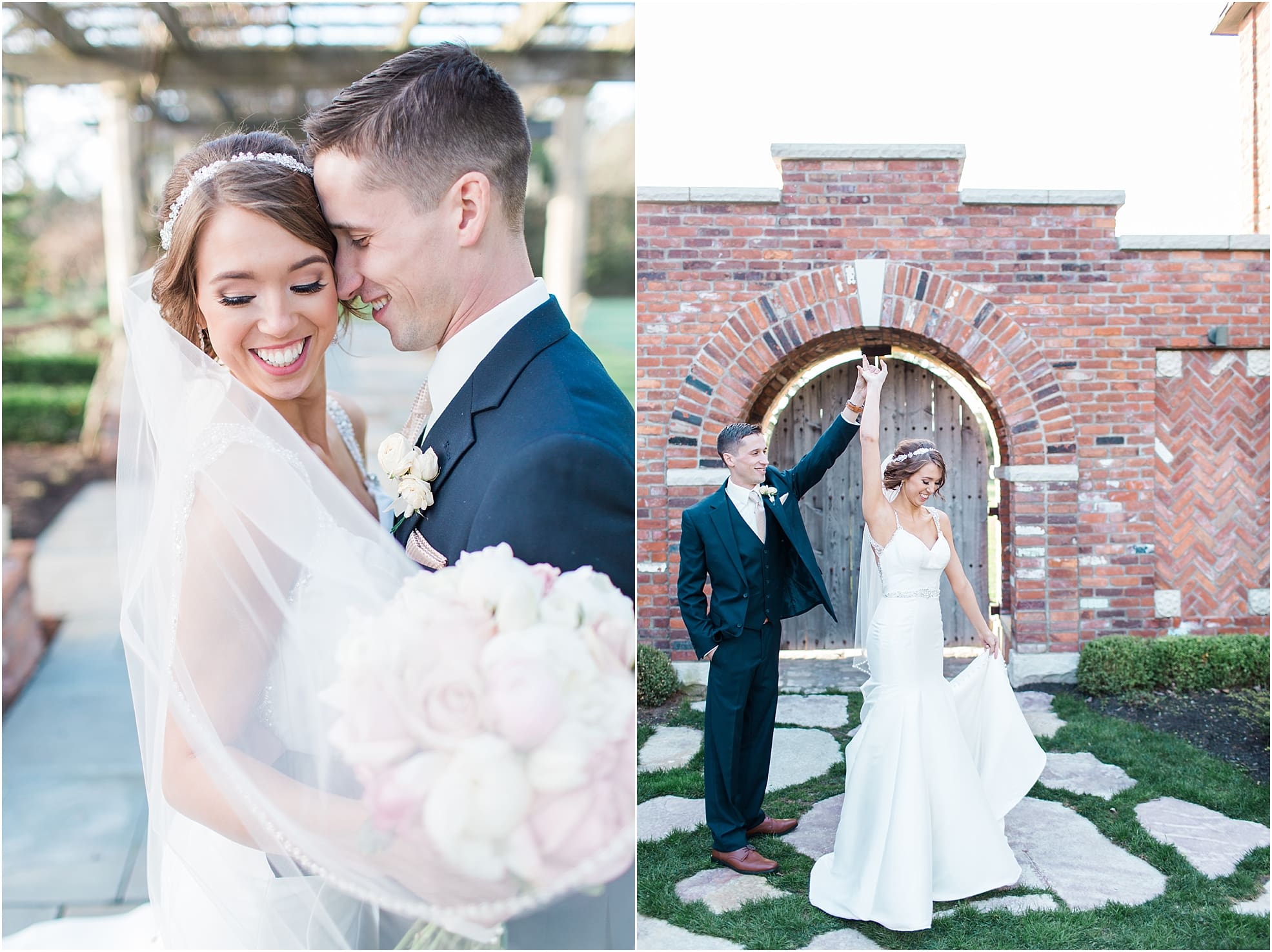 Arielle Peters Photography | Bride and groom dancing next to old wood doors on wedding day at The Market in Valparaiso, Indiana.