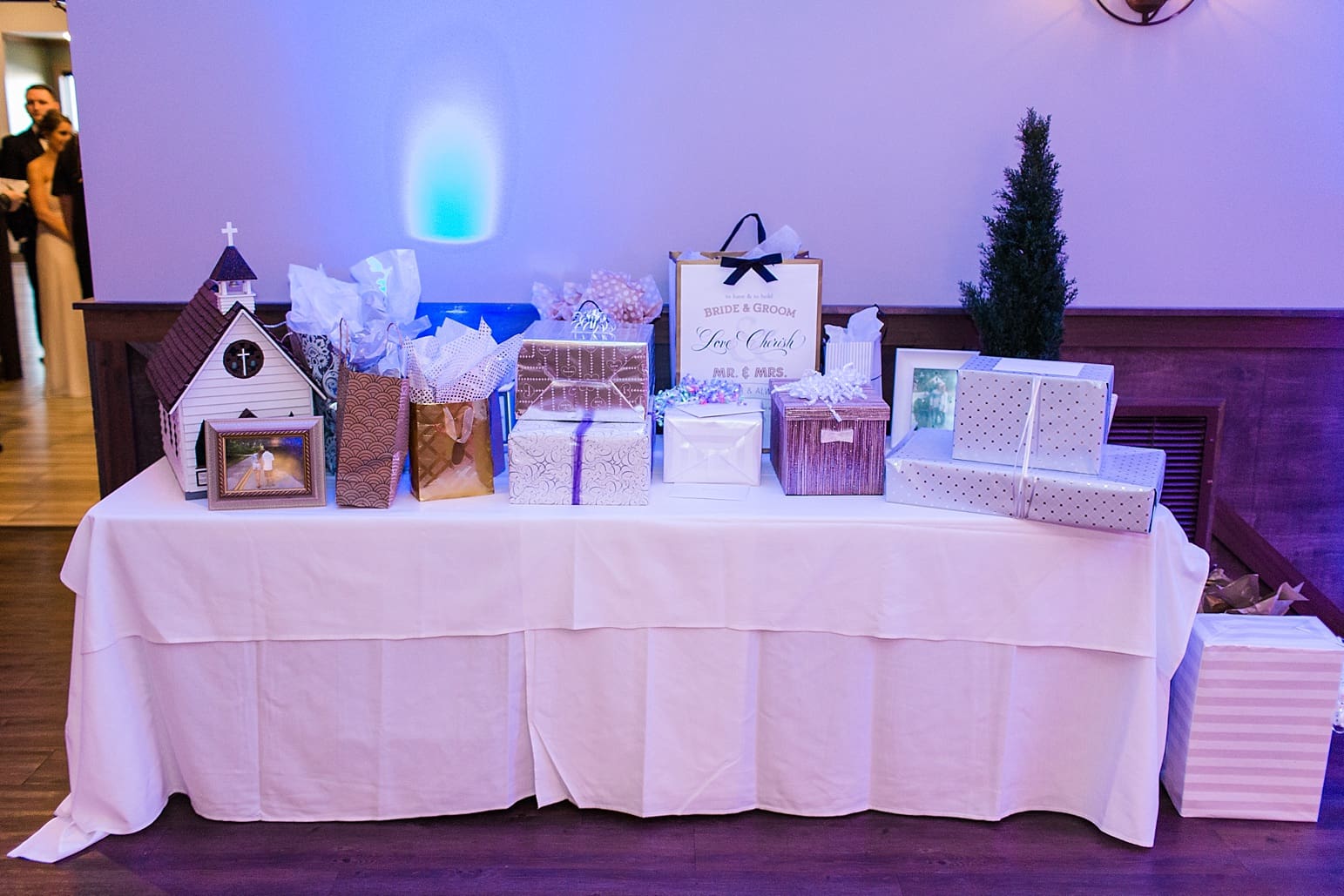 Arielle Peters Photography | Wedding reception table settings and gift table at The Market in Valparaiso, Indiana.