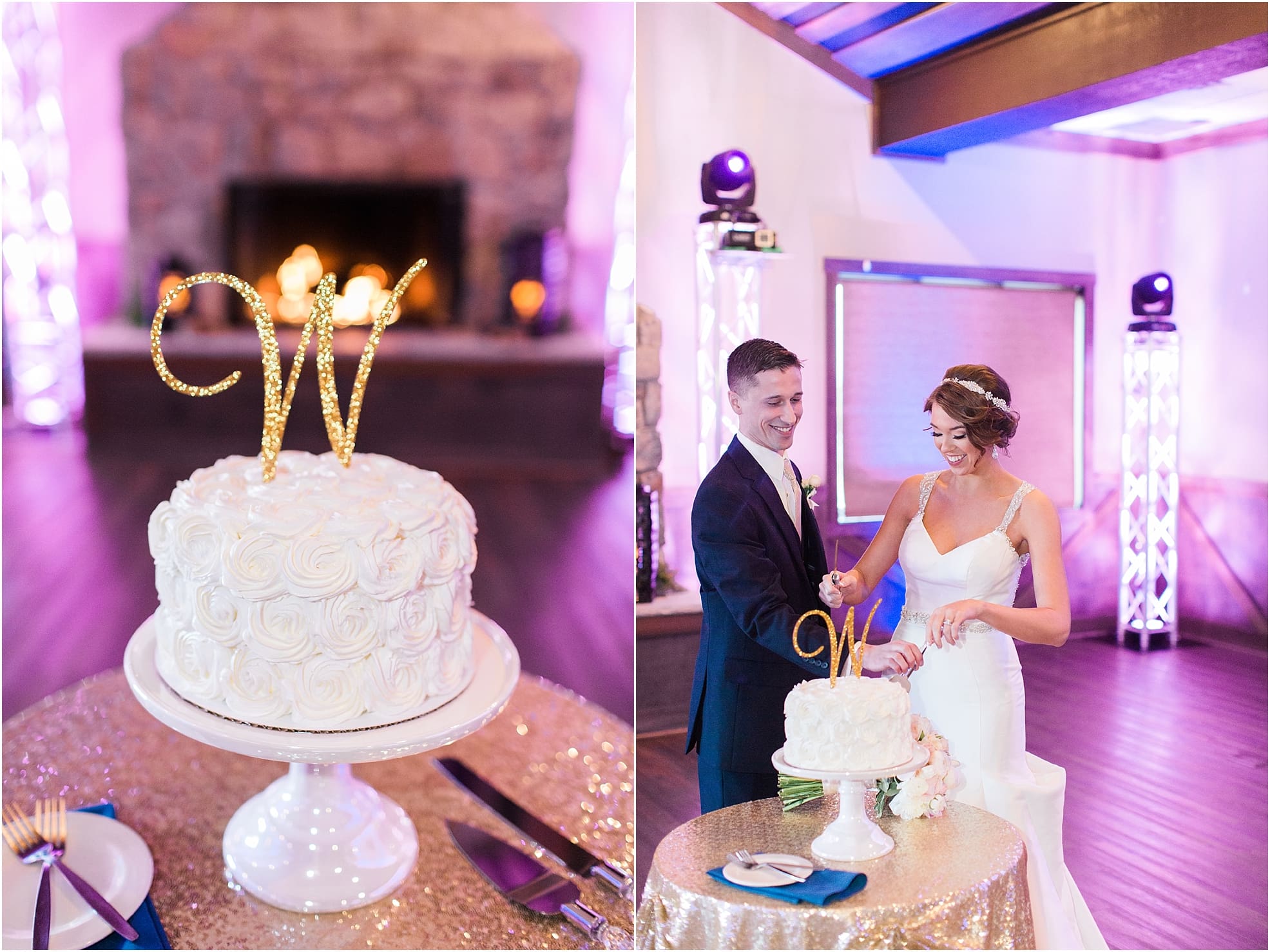 Arielle Peters Photography | Bride and groom cutting wedding cake wedding reception at The Market in Valparaiso, Indiana.