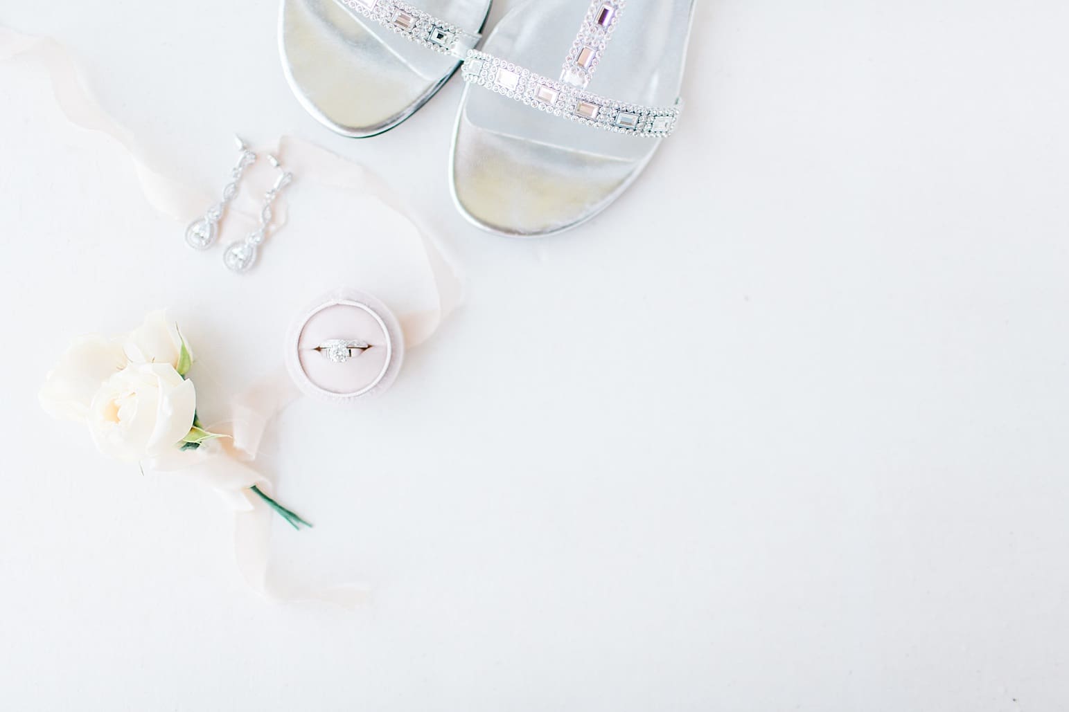 Arielle Peters Photography | Bride shoes and jewelry on wedding day at The Market in Valparaiso, Indiana.