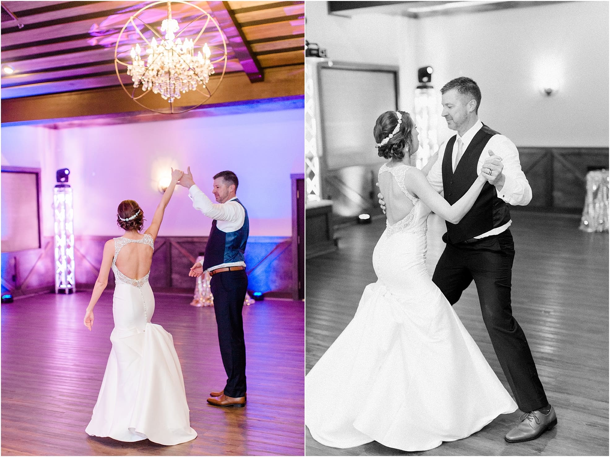 Arielle Peters Photography | Father of bride and bride sharing dance at wedding reception at The Market in Valparaiso, Indiana.