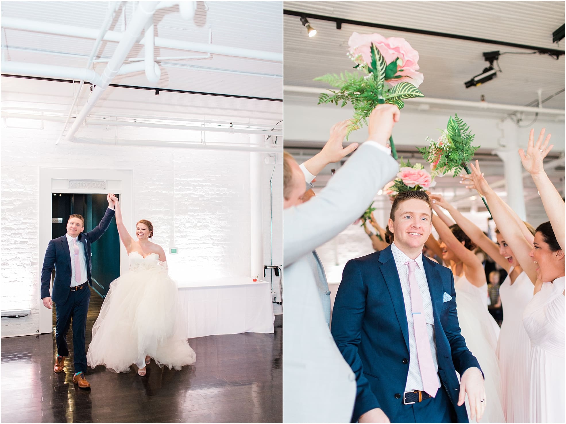 Arielle Peters Photography | Bride and groom entering wedding reception at Loft 310 in Kalamazoo, Michigan.