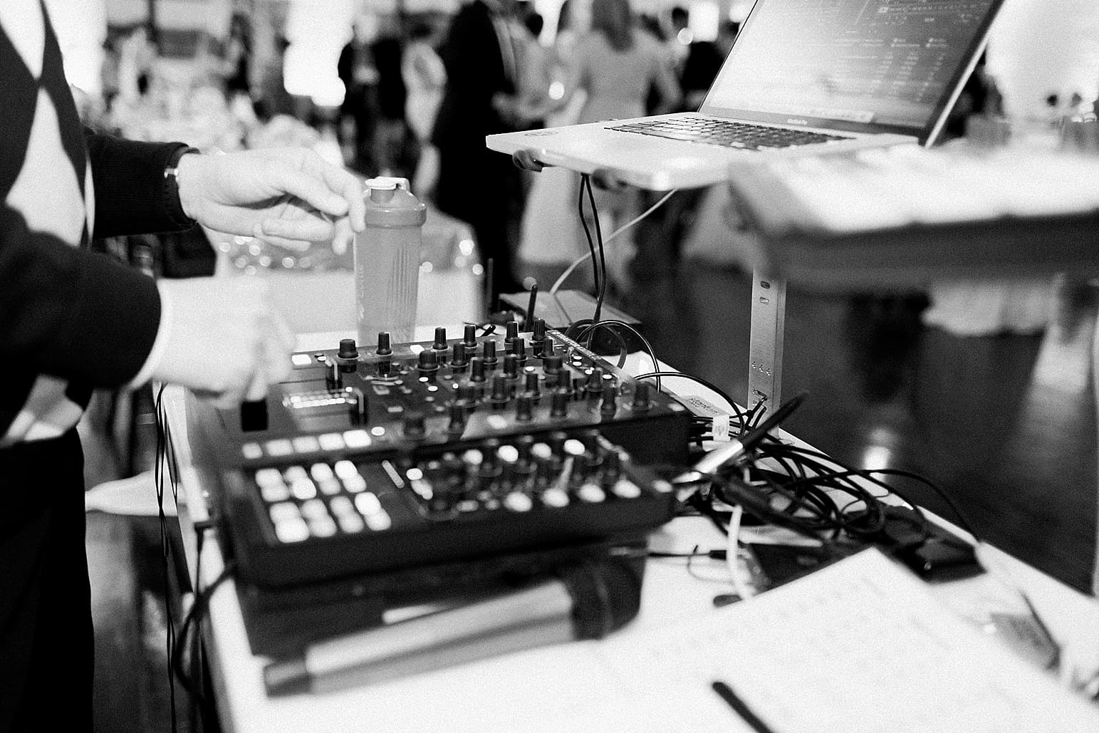 Arielle Peters Photography | DJ table at wedding reception at Loft 310 in Kalamazoo, Michigan.