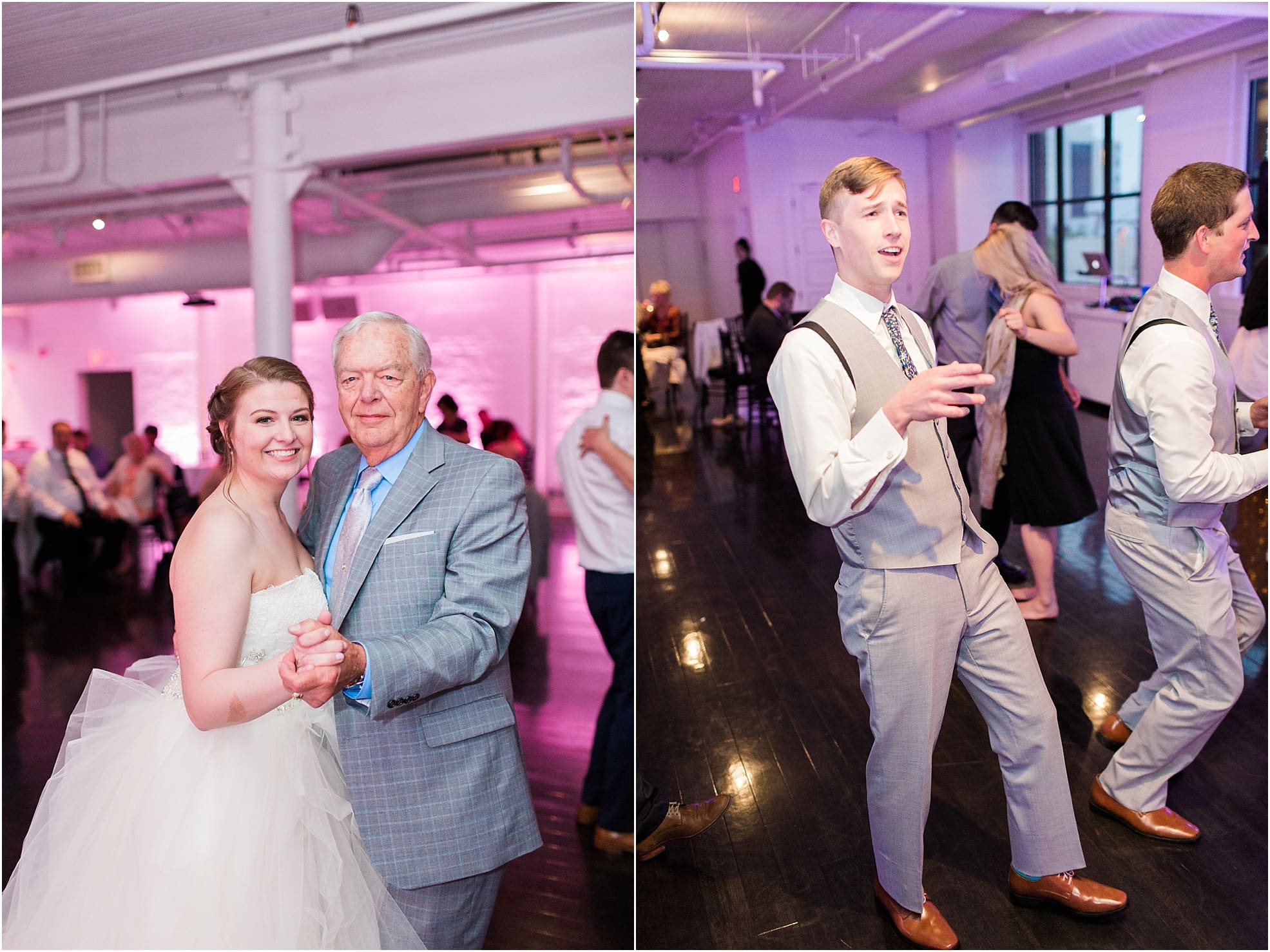 Arielle Peters Photography | Bride dancing with guests at wedding reception at Loft 310 in Kalamazoo, Michigan.