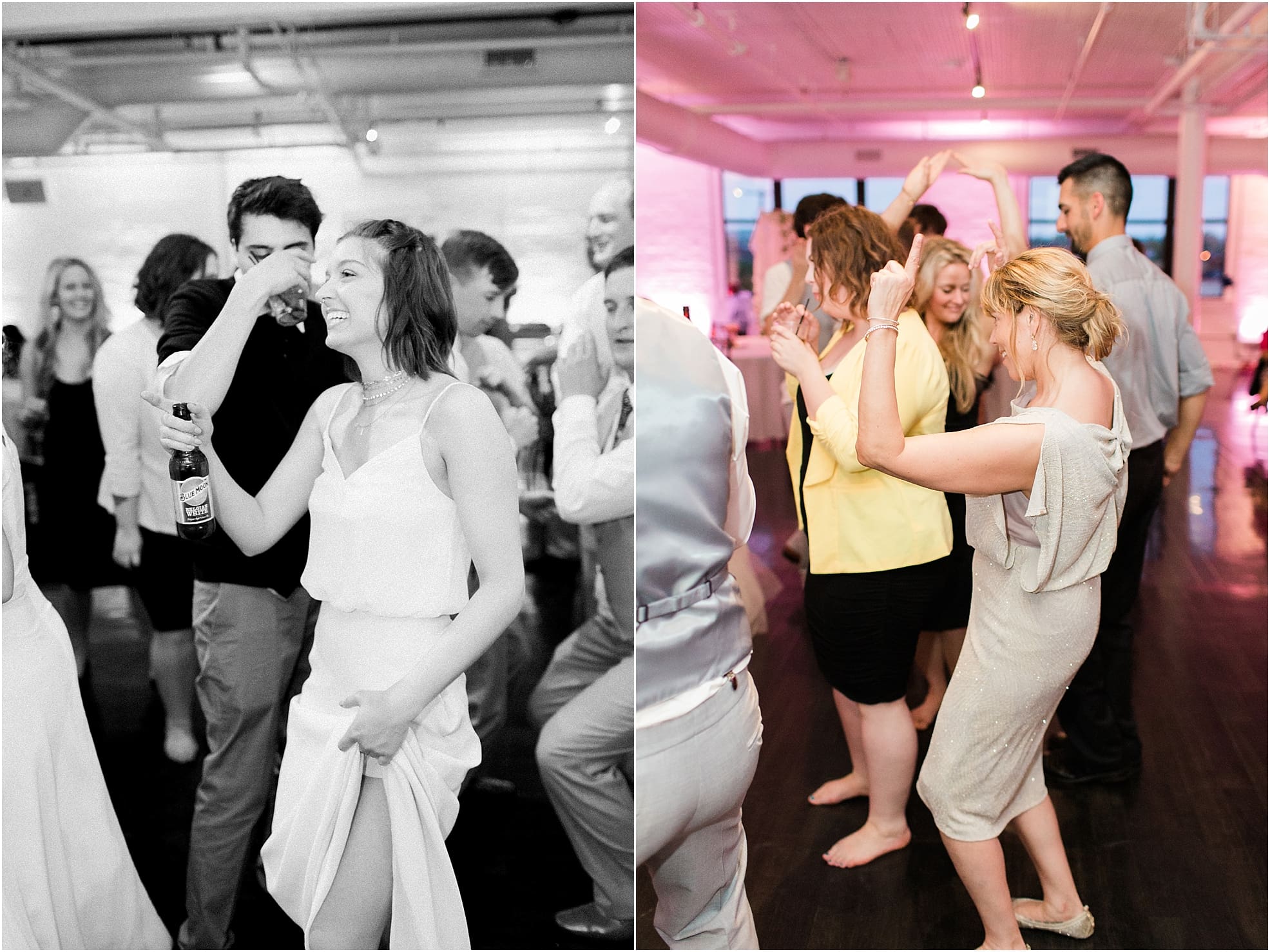 Arielle Peters Photography | Wedding guests dancing at wedding reception at Loft 310 in Kalamazoo, Michigan.