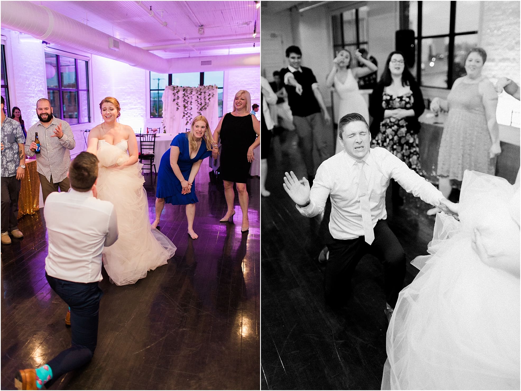 Arielle Peters Photography | Wedding guests dancing at wedding reception at Loft 310 in Kalamazoo, Michigan.