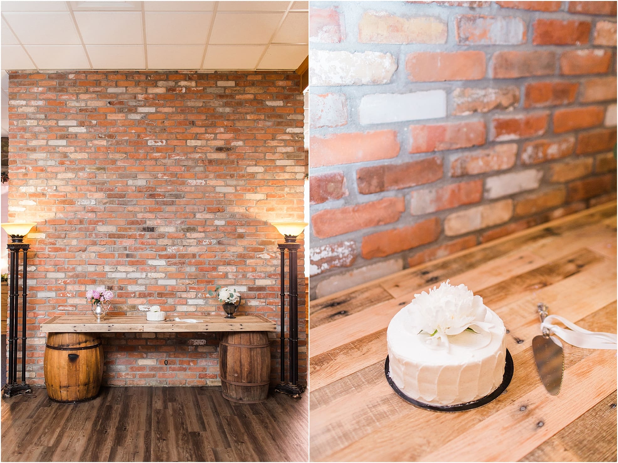 Arielle Peters Photography | Wedding reception table settings and floral arrangements at Lawton Lions Heritage Community Center in Lawton, Michigan.