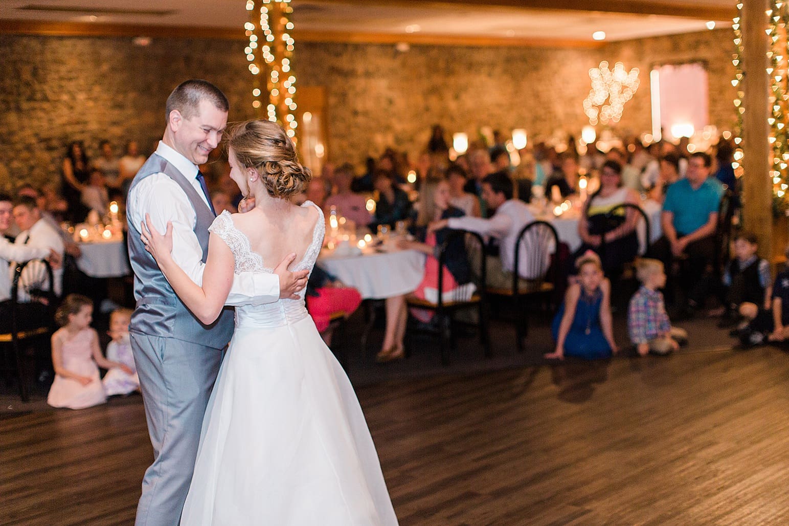 Arielle Peters Photography | Father of bride and bride sharing a dance at wedding reception at Lawton Lions Heritage Community Center in Lawton, Michigan.