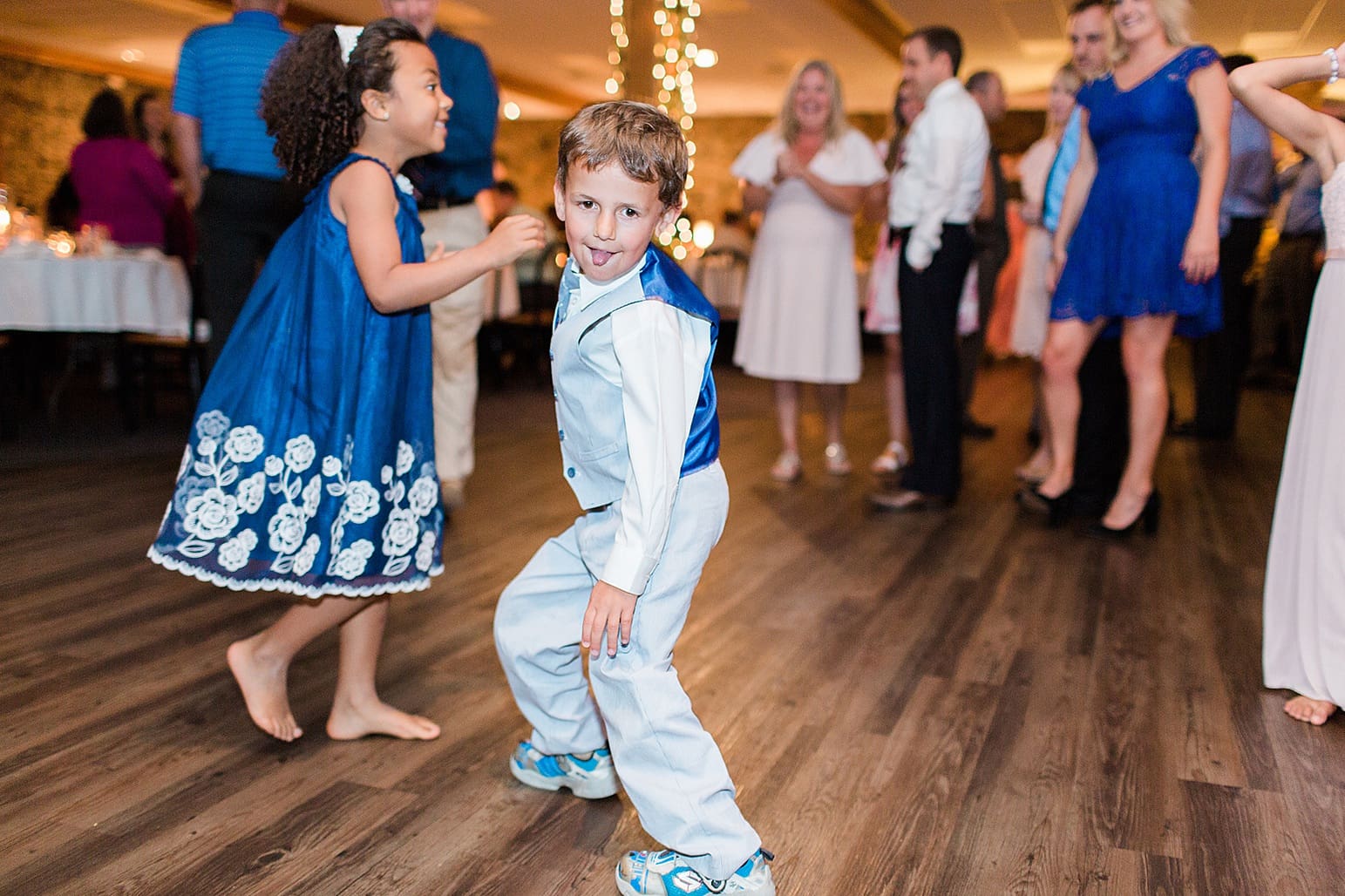 Arielle Peters Photography | Little kids dancing at wedding reception at Lawton Lions Heritage Community Center in Lawton, Michigan.
