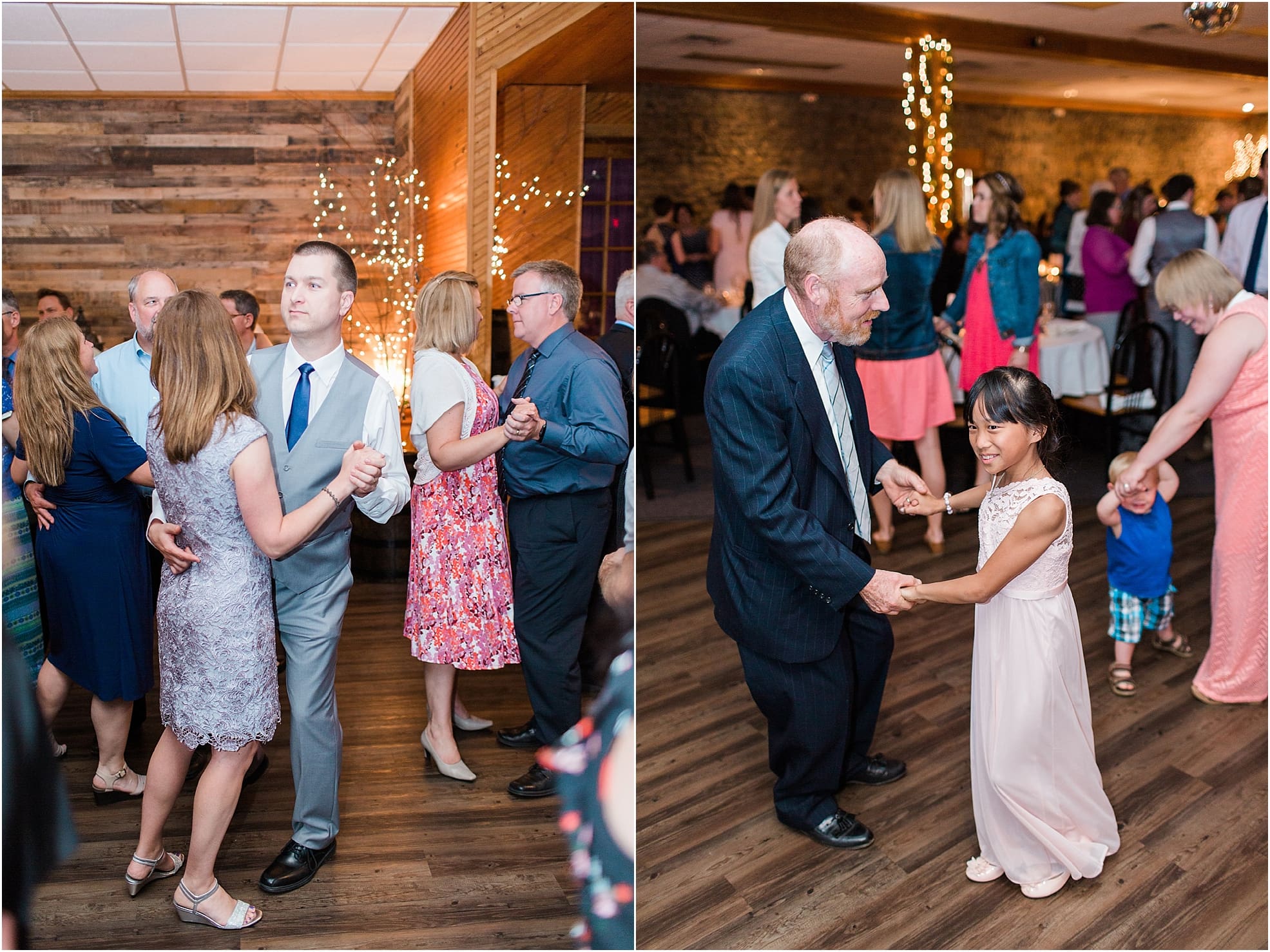 Arielle Peters Photography | Wedding guests dancing at wedding reception at Lawton Lions Heritage Community Center in Lawton, Michigan.
