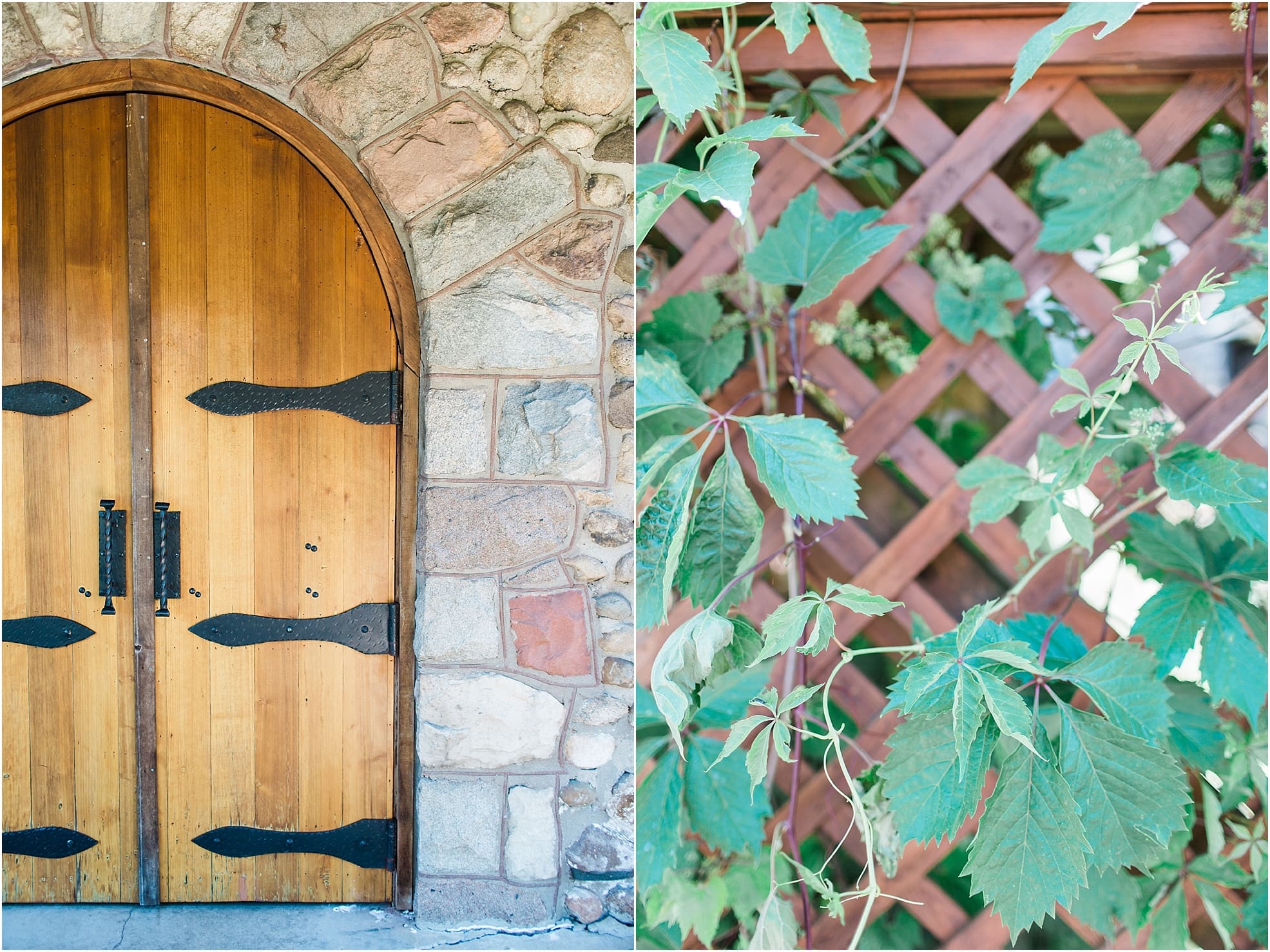 Arielle Peters Photography | Wooden wine cellar door on wedding day at Lawton Lions Heritage Community Center in Lawton, Michigan.