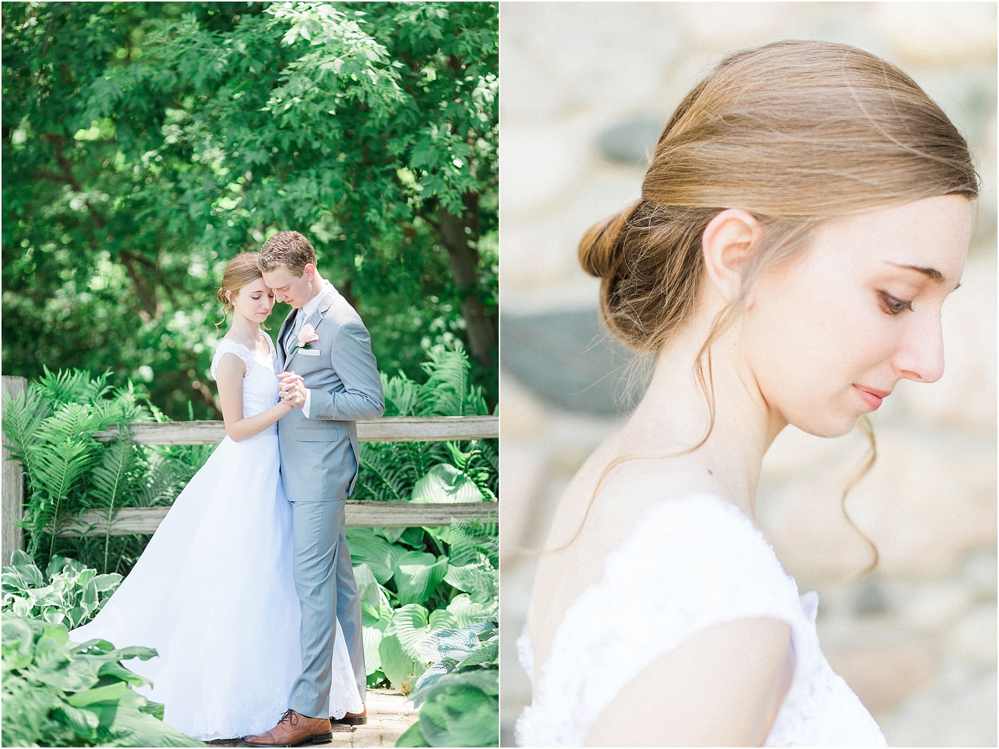 Arielle Peters Photography | Bride and groom dancing in garden on wedding day at Lawton Lions Heritage Community Center in Lawton, Michigan.