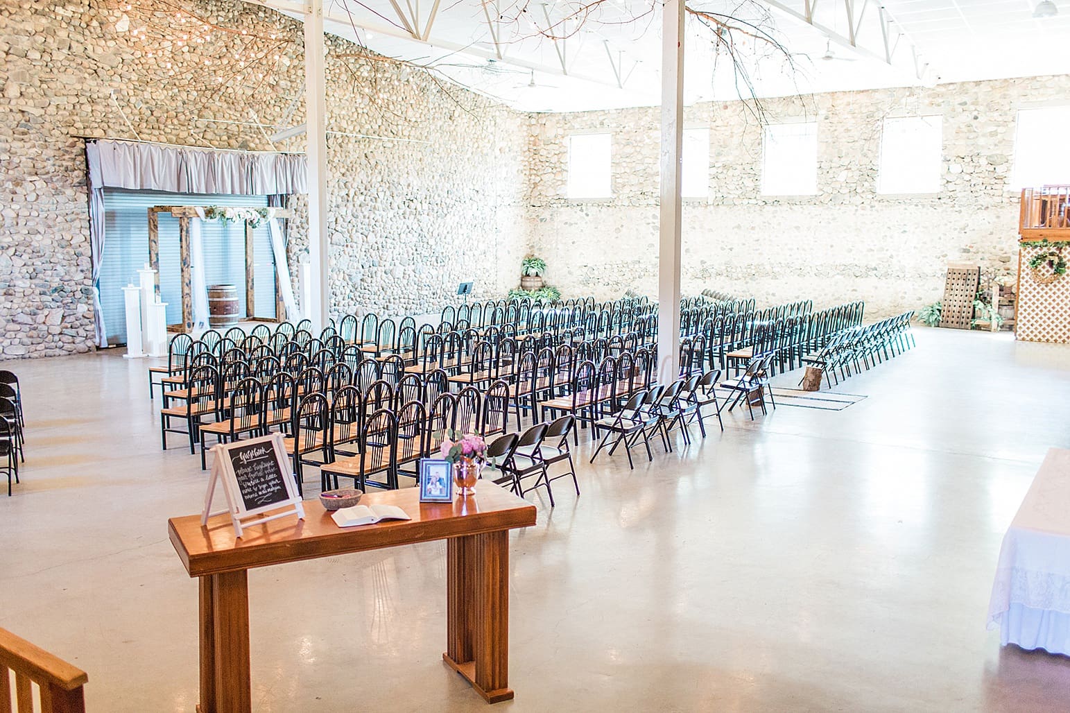 Arielle Peters Photography | Indoor wedding ceremony at Lawton Lions Heritage Community Center in Lawton, Michigan.