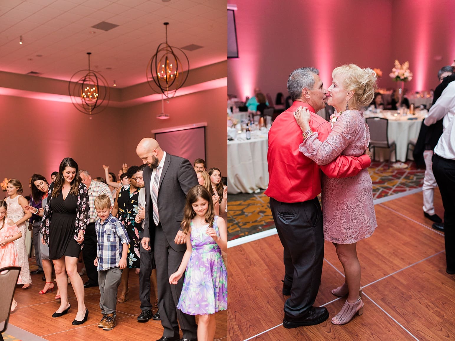 Arielle Peters Photography | Wedding guests dancing at wedding reception at the Holiday Inn in Mishawaka, Indiana.
