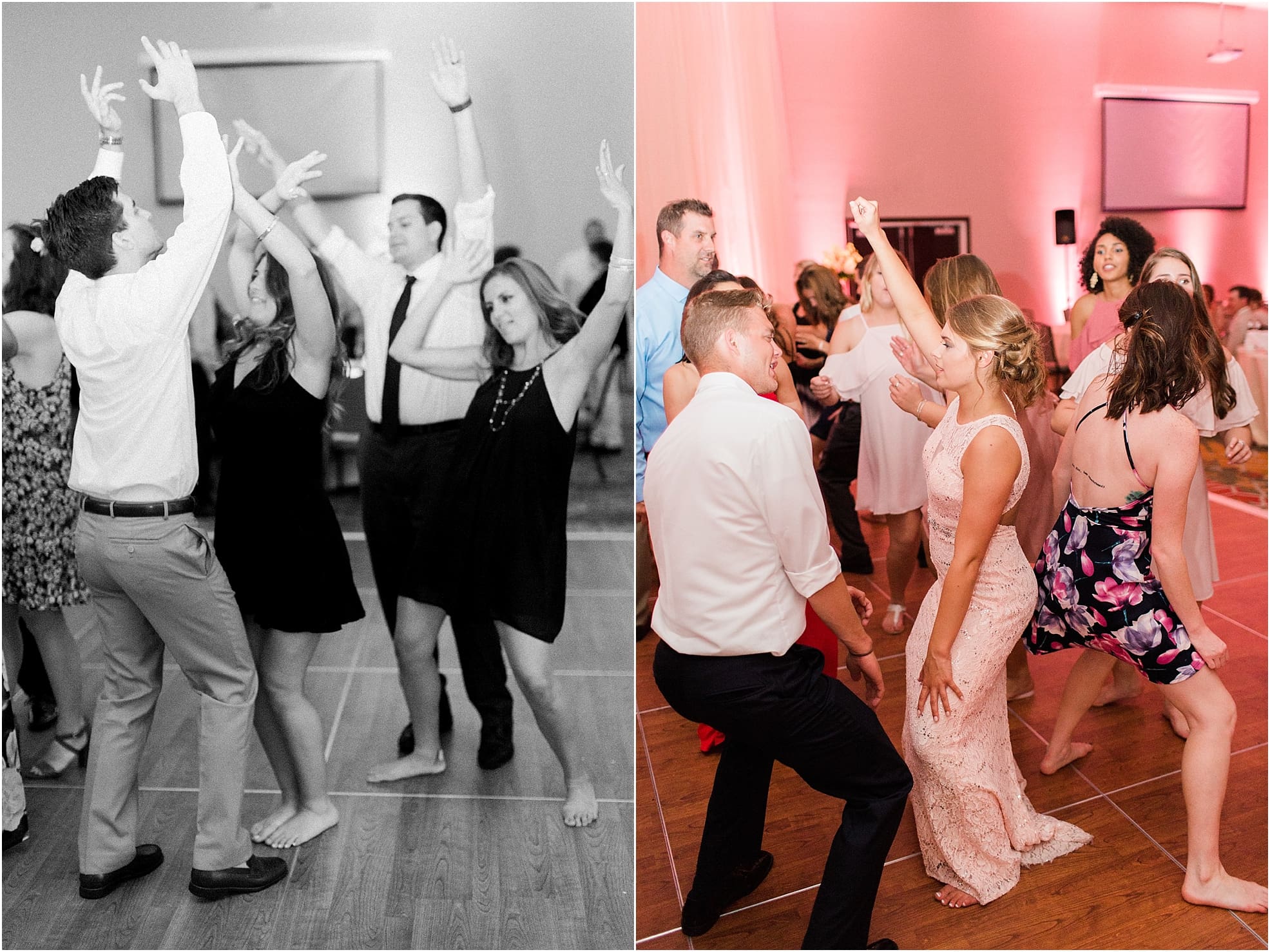 Arielle Peters Photography | Wedding guests dancing at wedding reception at the Holiday Inn in Mishawaka, Indiana.
