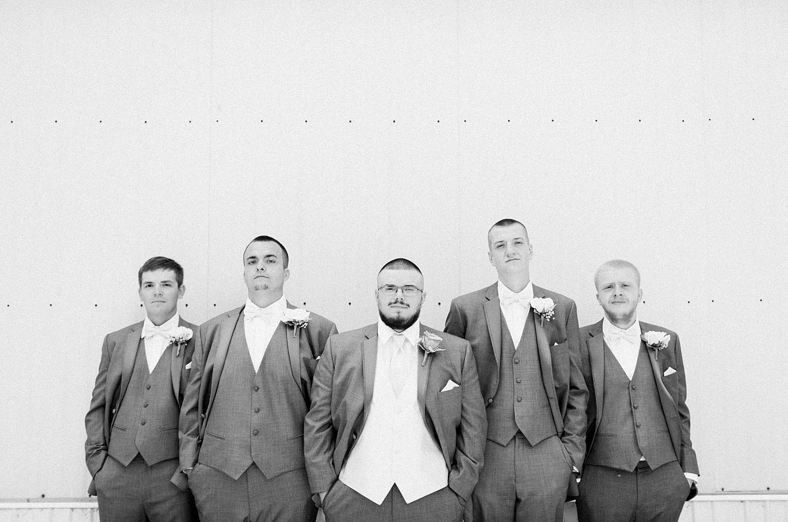 Arielle Peters Photography | Groom and groomsmen outside on wedding day at St. Joseph County Parks in South Bend, Indiana.