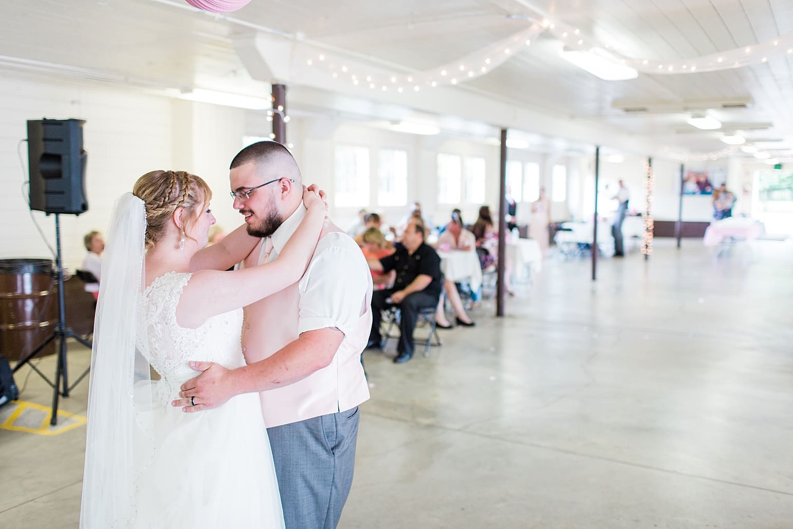 Arielle Peters Photography | Bride and groom sharing first dance on wedding day at St. Joseph County Parks in South Bend, Indiana.