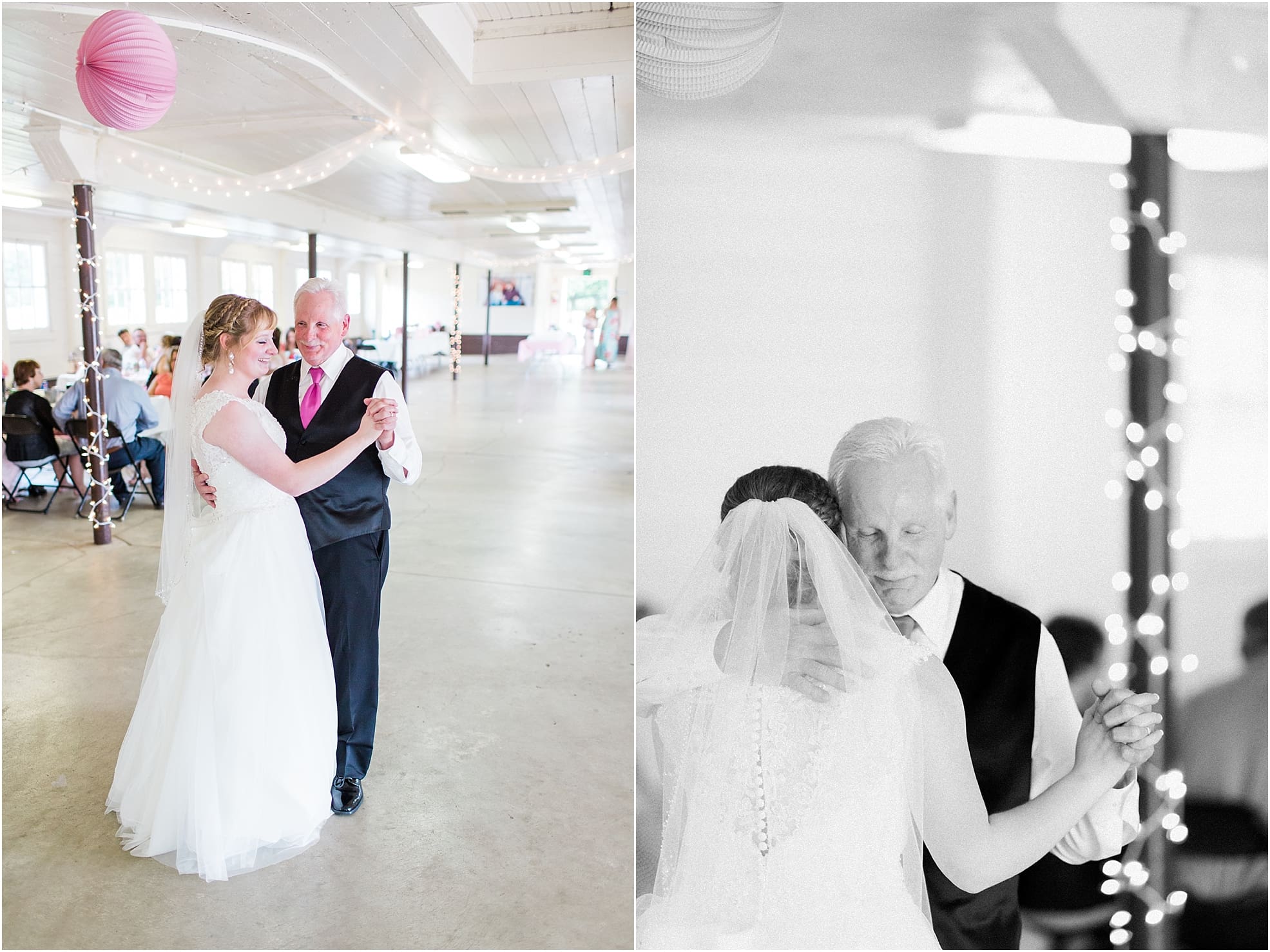 Arielle Peters Photography | Father of bride and bride sharing dance on wedding day at St. Joseph County Parks in South Bend, Indiana.