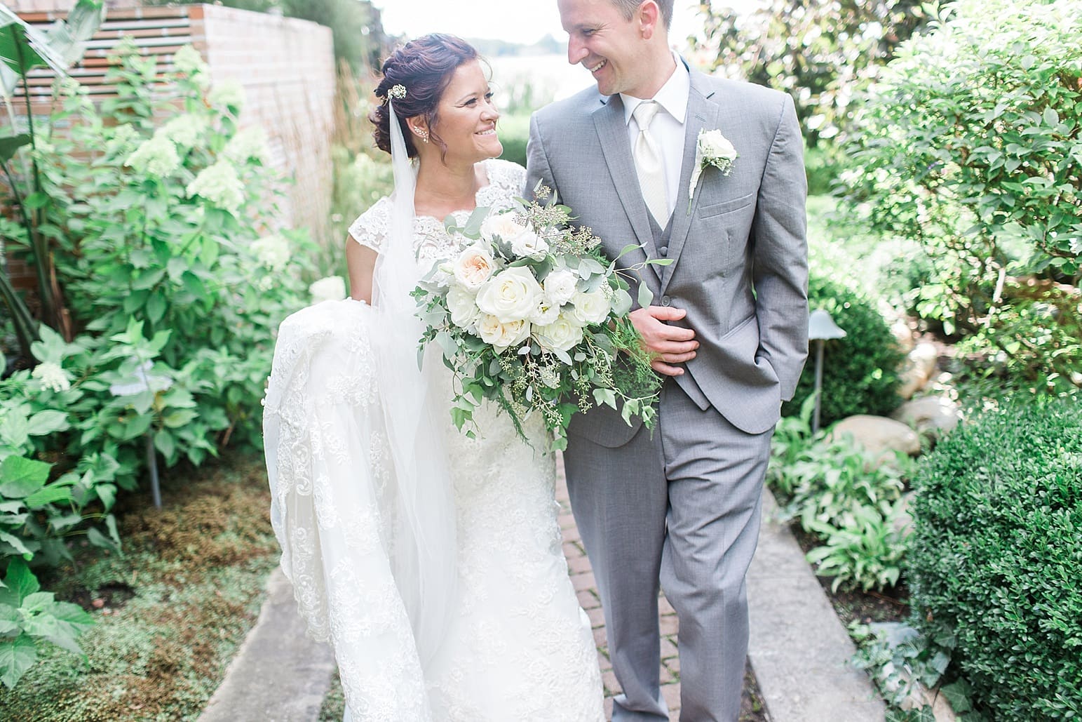 Arielle Peters Photography taking a couple’s wedding day photos at Winona Heritage Room in Winona Lake, Indiana.