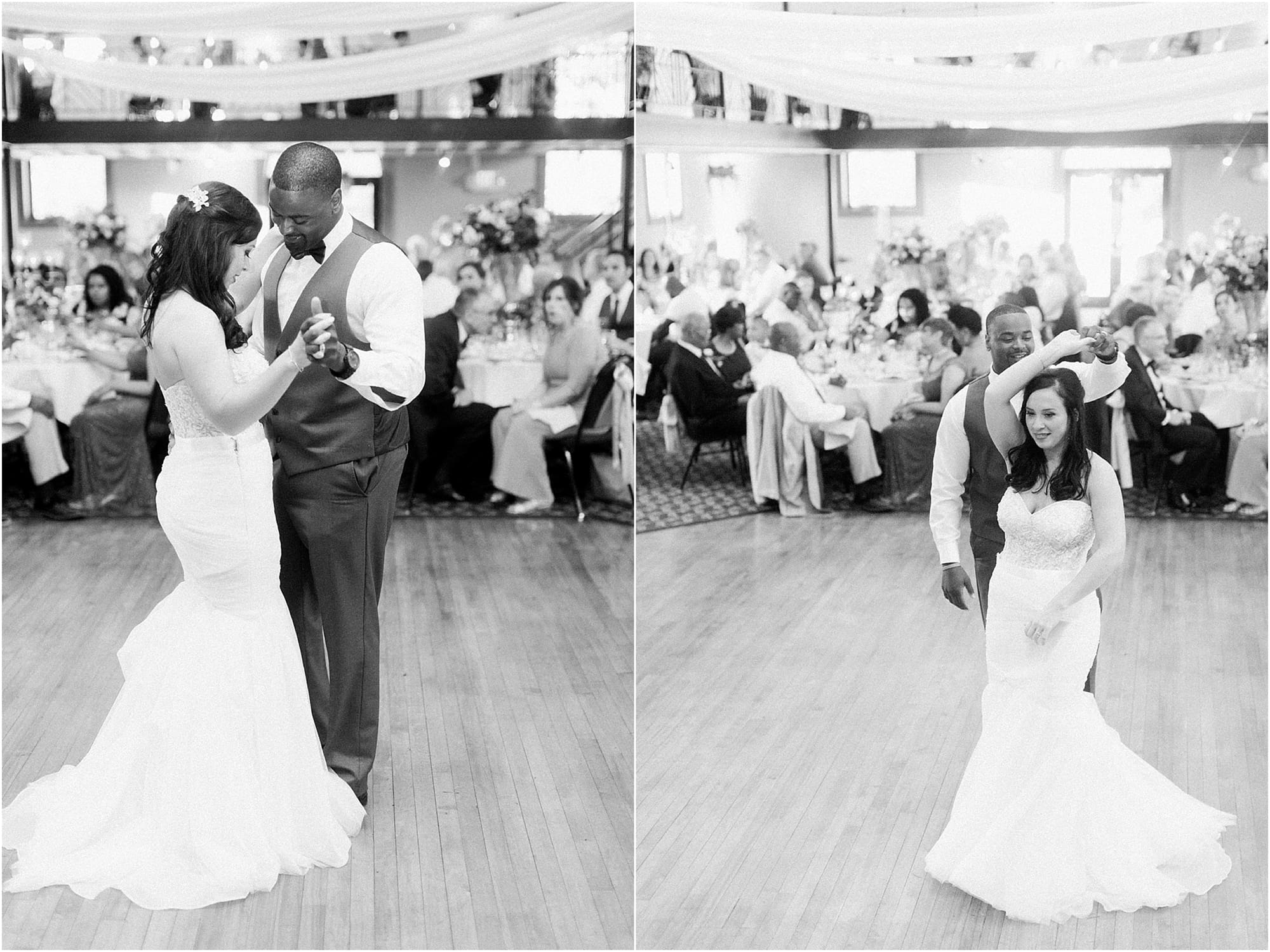 Arielle Peters Photography | Bride and groom sharing first dance at wedding reception on wedding day at Nazareth Hall in Grand Rapids, Ohio. 
