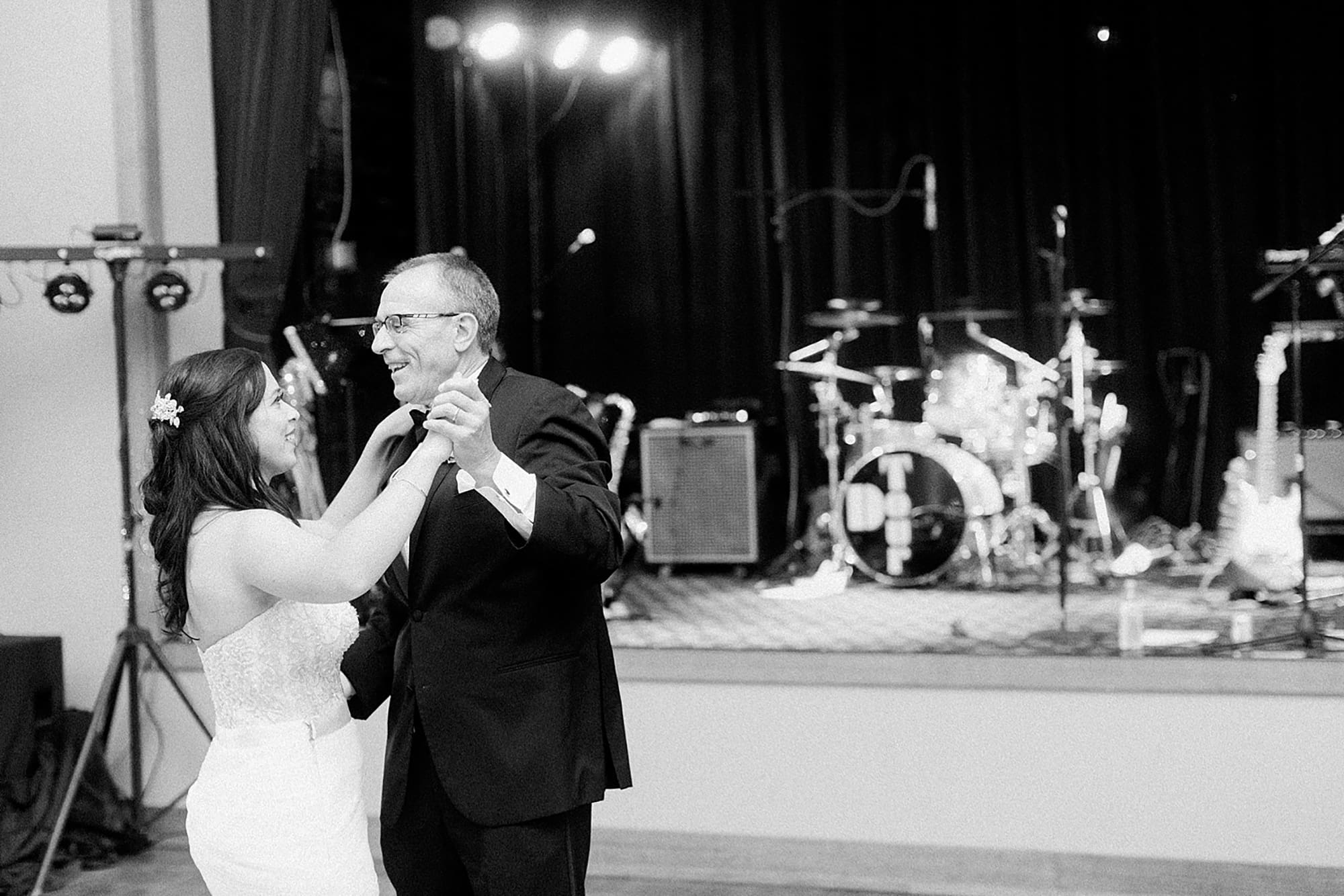 Arielle Peters Photography | Father of bride and bride sharing a dance at wedding reception on wedding day at Nazareth Hall in Grand Rapids, Ohio. 