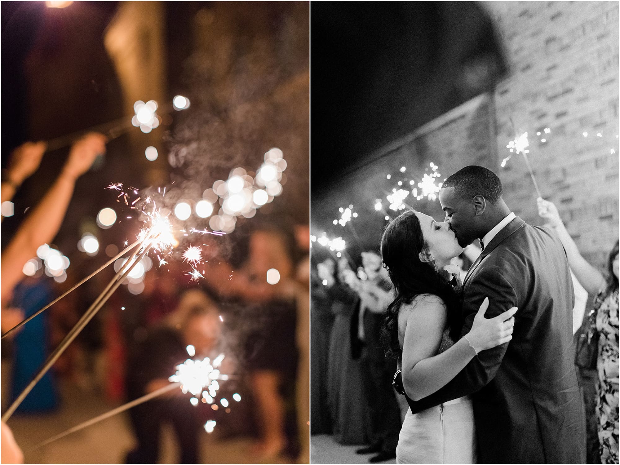 Arielle Peters Photography | Sparkler send off at wedding reception on wedding day at Nazareth Hall in Grand Rapids, Ohio. 