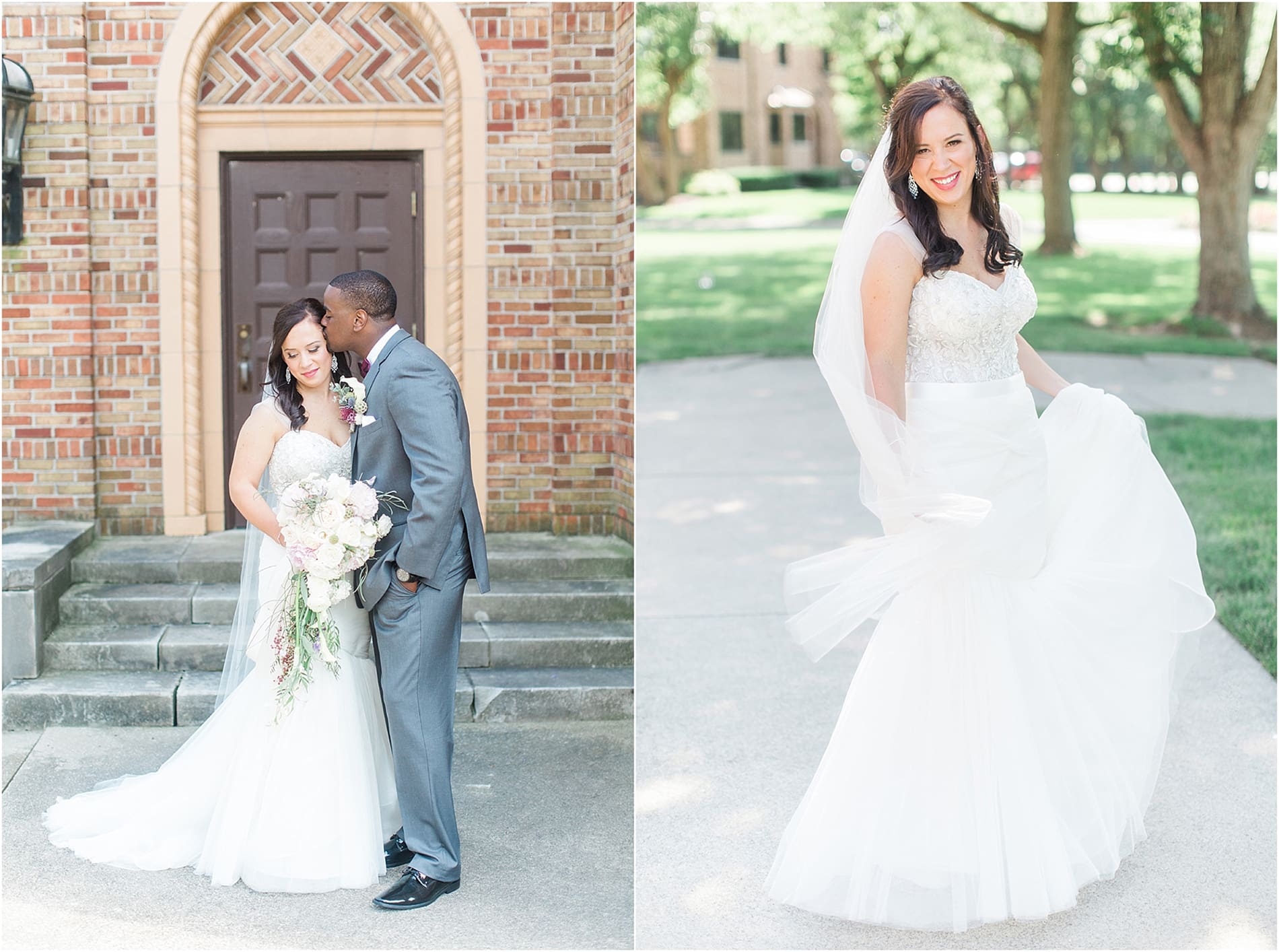 Arielle Peters Photography | Bride dancing in garden on wedding day photos at Nazareth Hall in Grand Rapids, Ohio. 