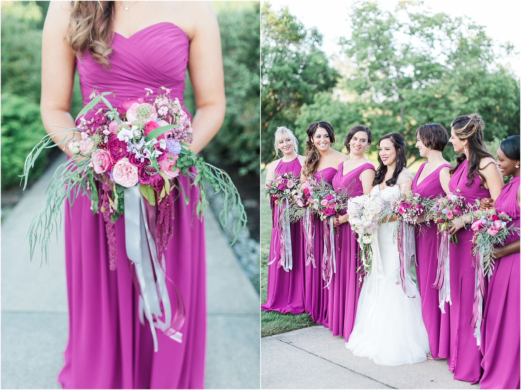Arielle Peters Photography | Bride and bridesmaids in garden on wedding day photos at Nazareth Hall in Grand Rapids, Ohio. 