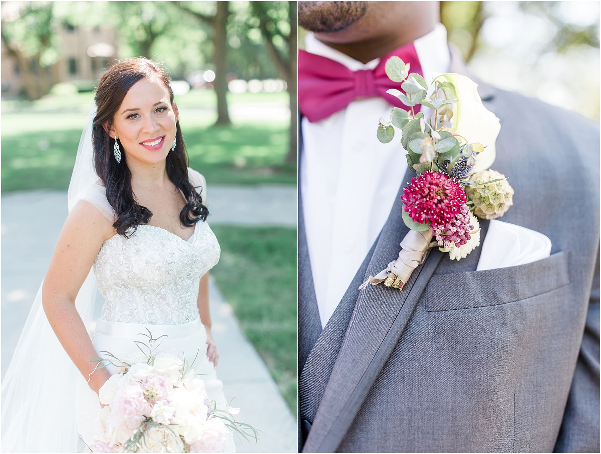 Arielle Peters Photography | Bride and groom in park on wedding day photos at Nazareth Hall in Grand Rapids, Ohio. 