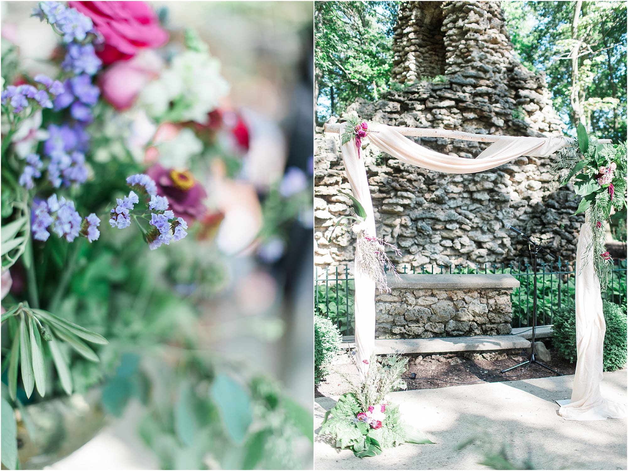 Arielle Peters Photography | Outdoor wedding arch on wedding day photos at Nazareth Hall in Grand Rapids, Ohio. 