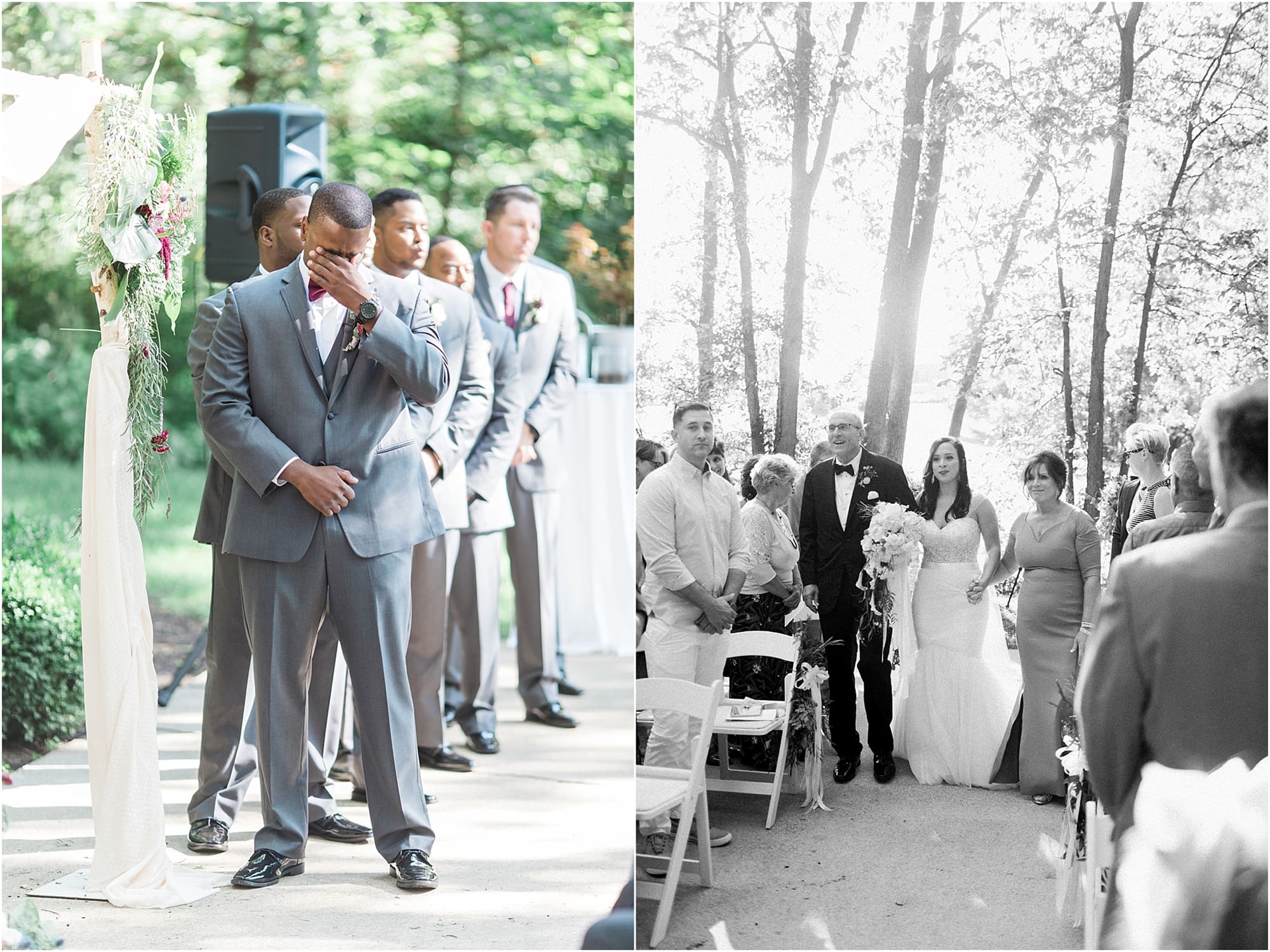 Arielle Peters Photography | Parents walking bride down the aisle on wedding day photos at Nazareth Hall in Grand Rapids, Ohio. 