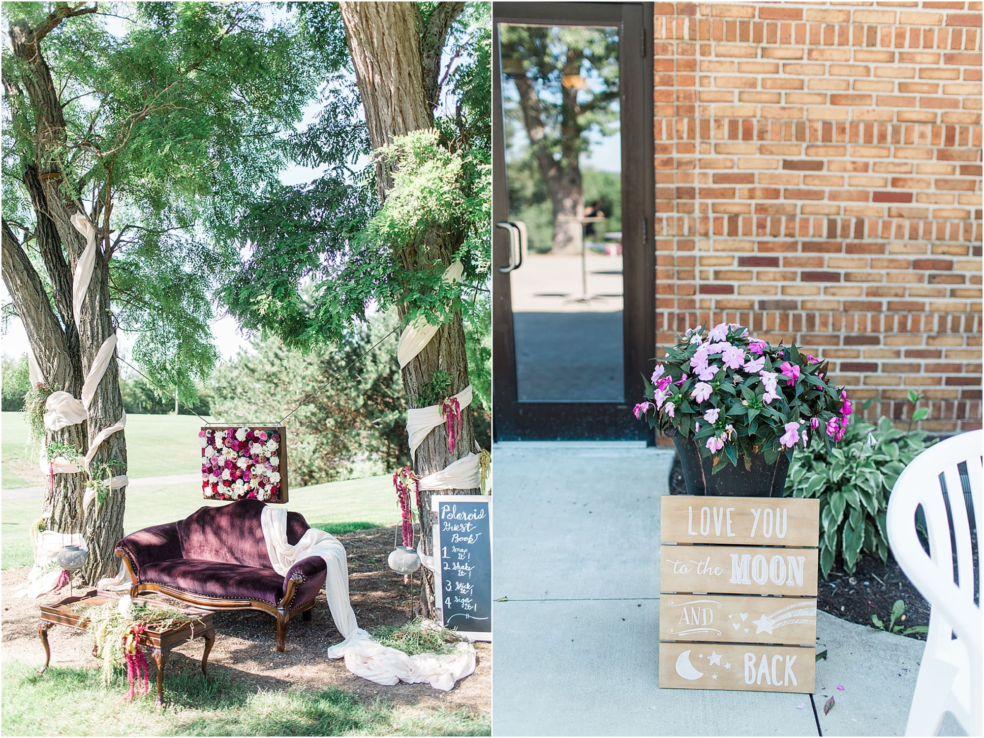 Arielle Peters Photography | Outdoor wedding reception photo booth at Nazareth Hall in Grand Rapids, Ohio. 