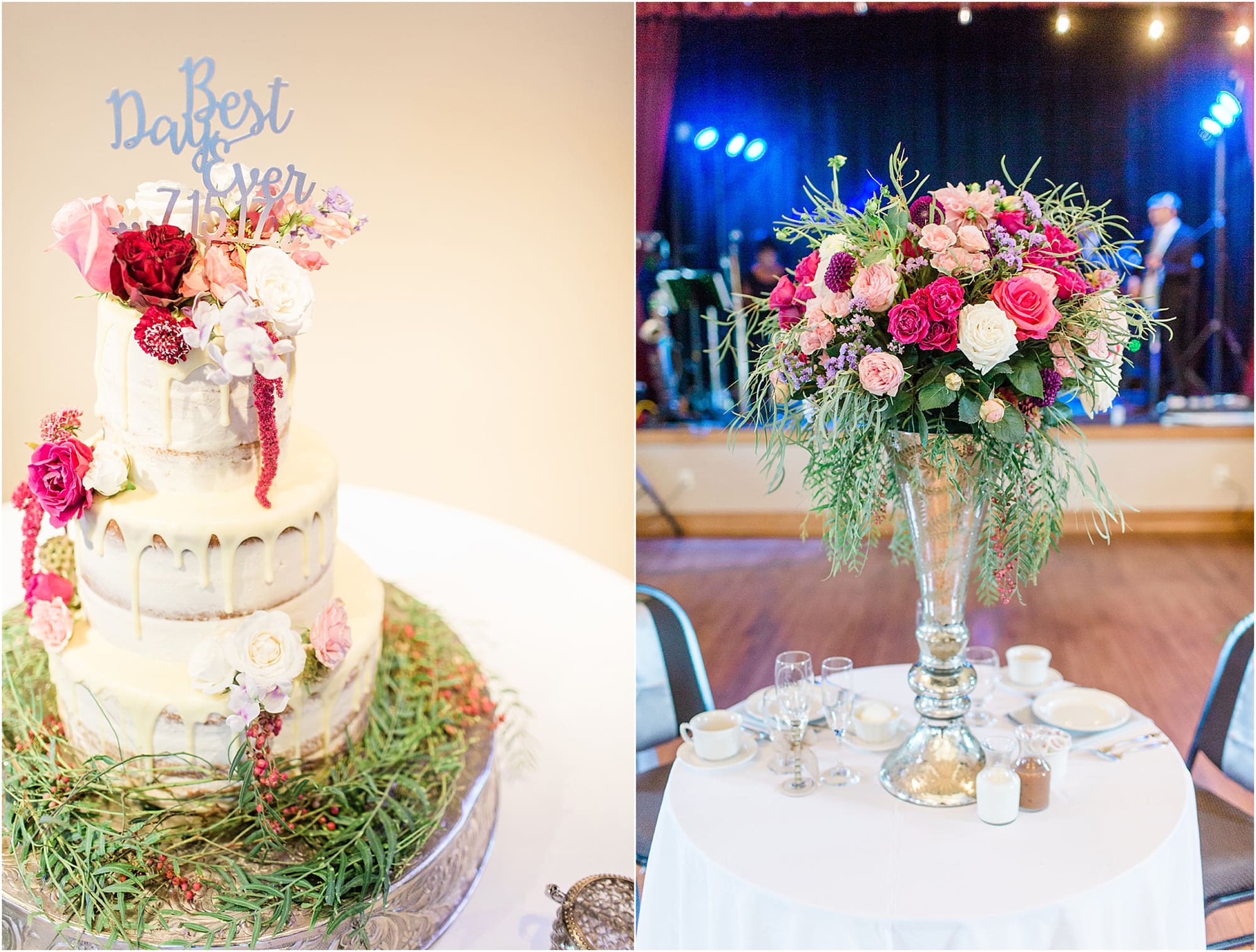 Arielle Peters Photography | Wedding reception table settings and floral arrangements at Nazareth Hall in Grand Rapids, Ohio. 