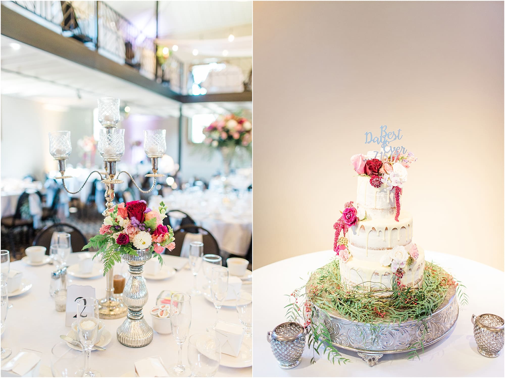 Arielle Peters Photography | Wedding reception table settings and floral arrangements at Nazareth Hall in Grand Rapids, Ohio. 