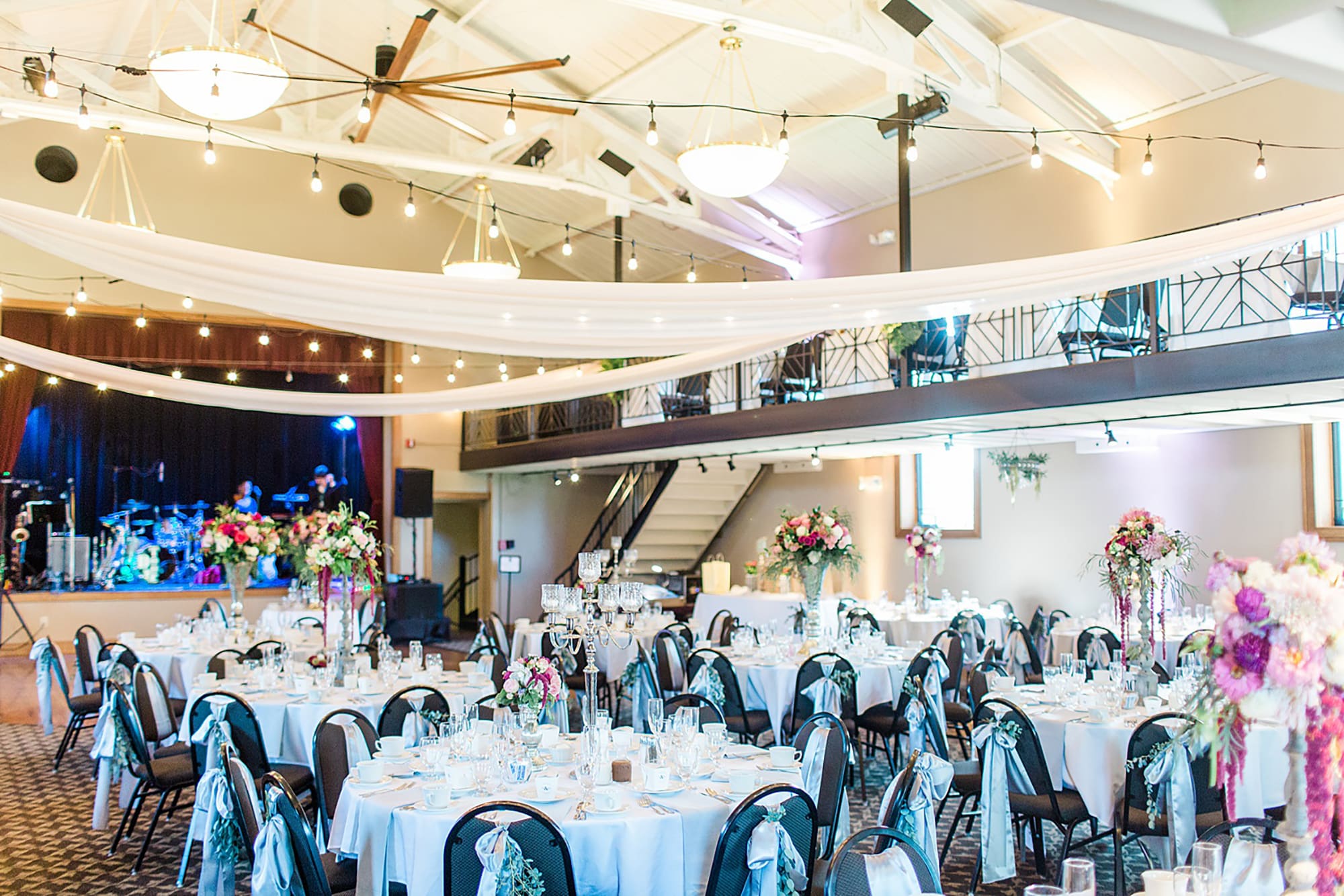 Arielle Peters Photography | Wedding reception table settings and floral arrangements at Nazareth Hall in Grand Rapids, Ohio. 