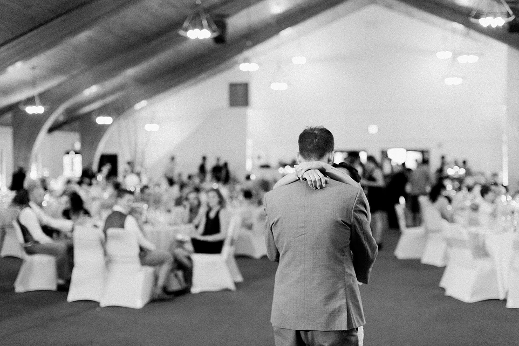 Arielle Peters Photography | Bride and groom dancing on wedding day at Winona Heritage Room in Winona Lake, Indiana.