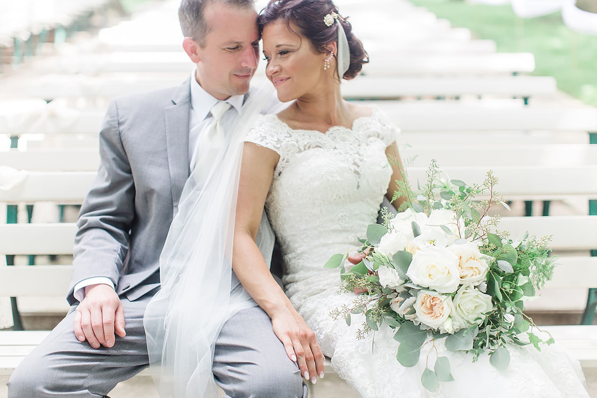 Arielle Peters Photography | Bride and groom having first reveal on wedding day at Winona Heritage Room in Winona Lake, Indiana.