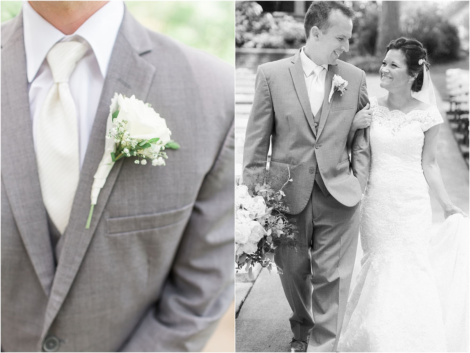 Arielle Peters Photography | Bride and groom walking in park on wedding day at Winona Heritage Room in Winona Lake, Indiana.