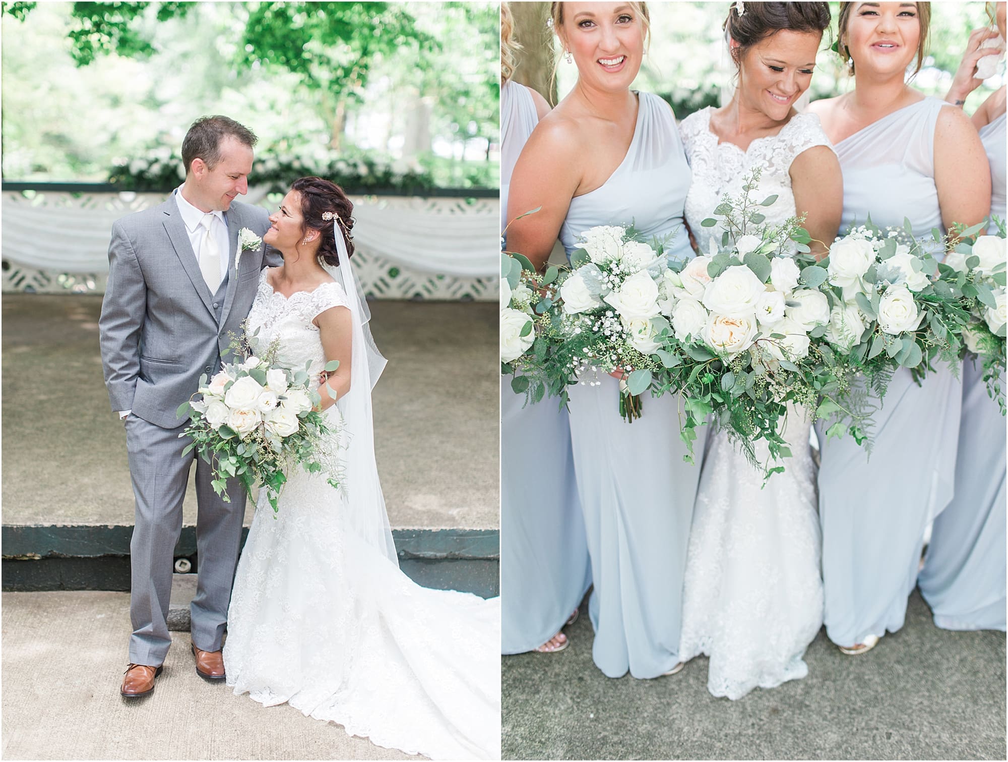 Arielle Peters Photography | Bride and groom in park on wedding day at Winona Heritage Room in Winona Lake, Indiana.