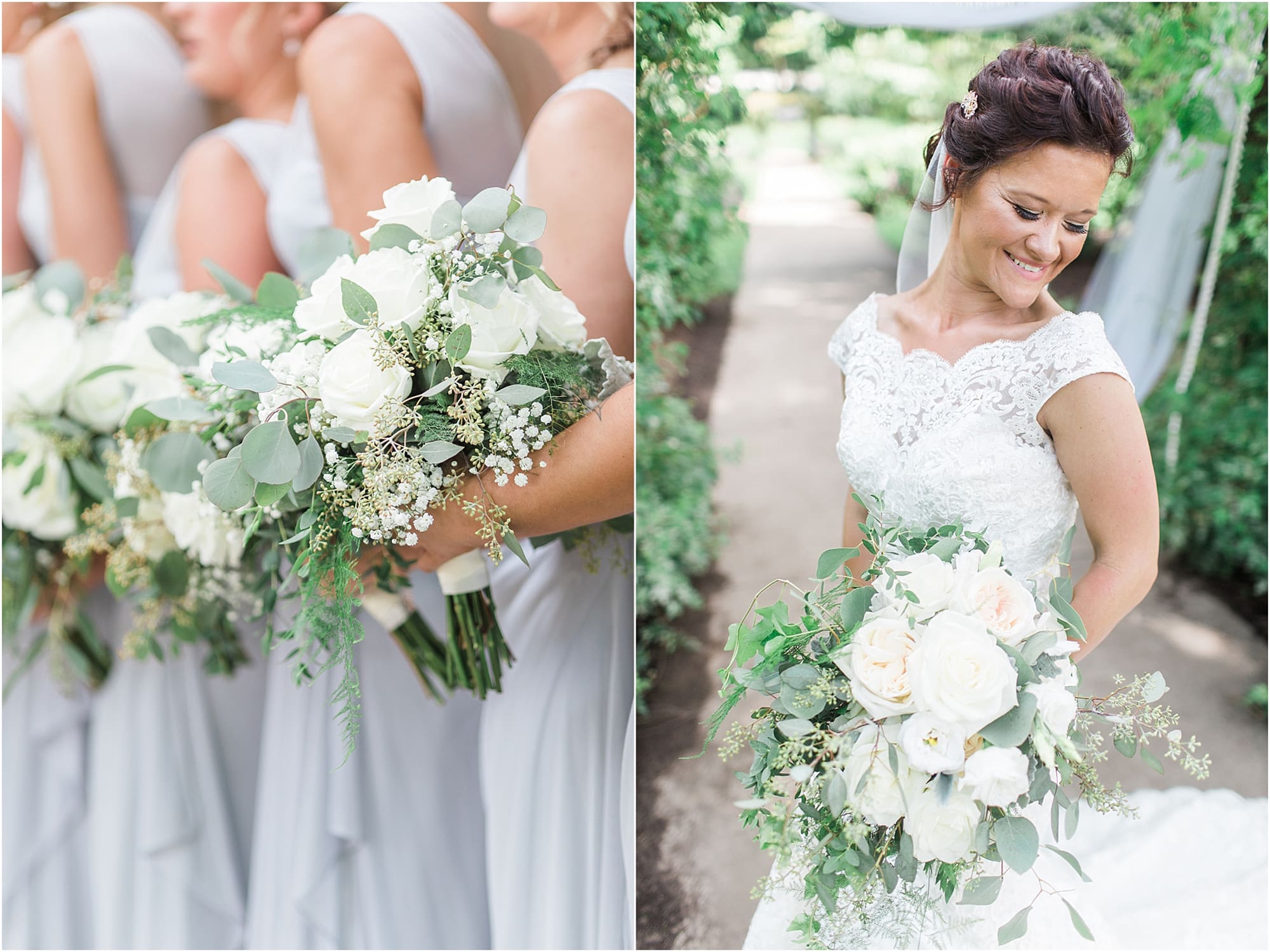 Arielle Peters Photography | Bride under garden terrace on wedding day at Winona Heritage Room in Winona Lake, Indiana.
