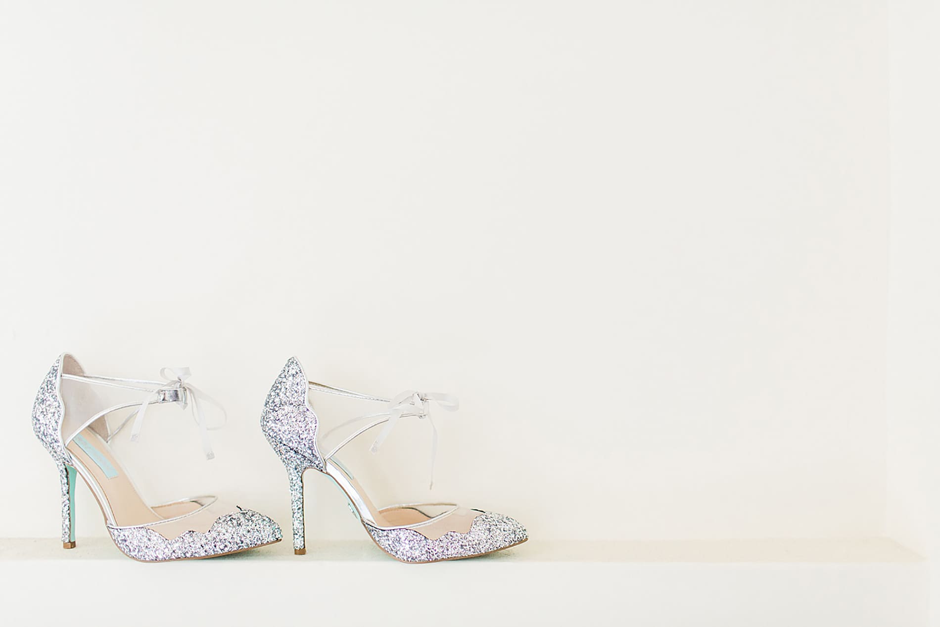 Arielle Peters Photography | Sparkly wedding shoes on wedding day at the Freemasons Hall in Fort Wayne, Indiana.