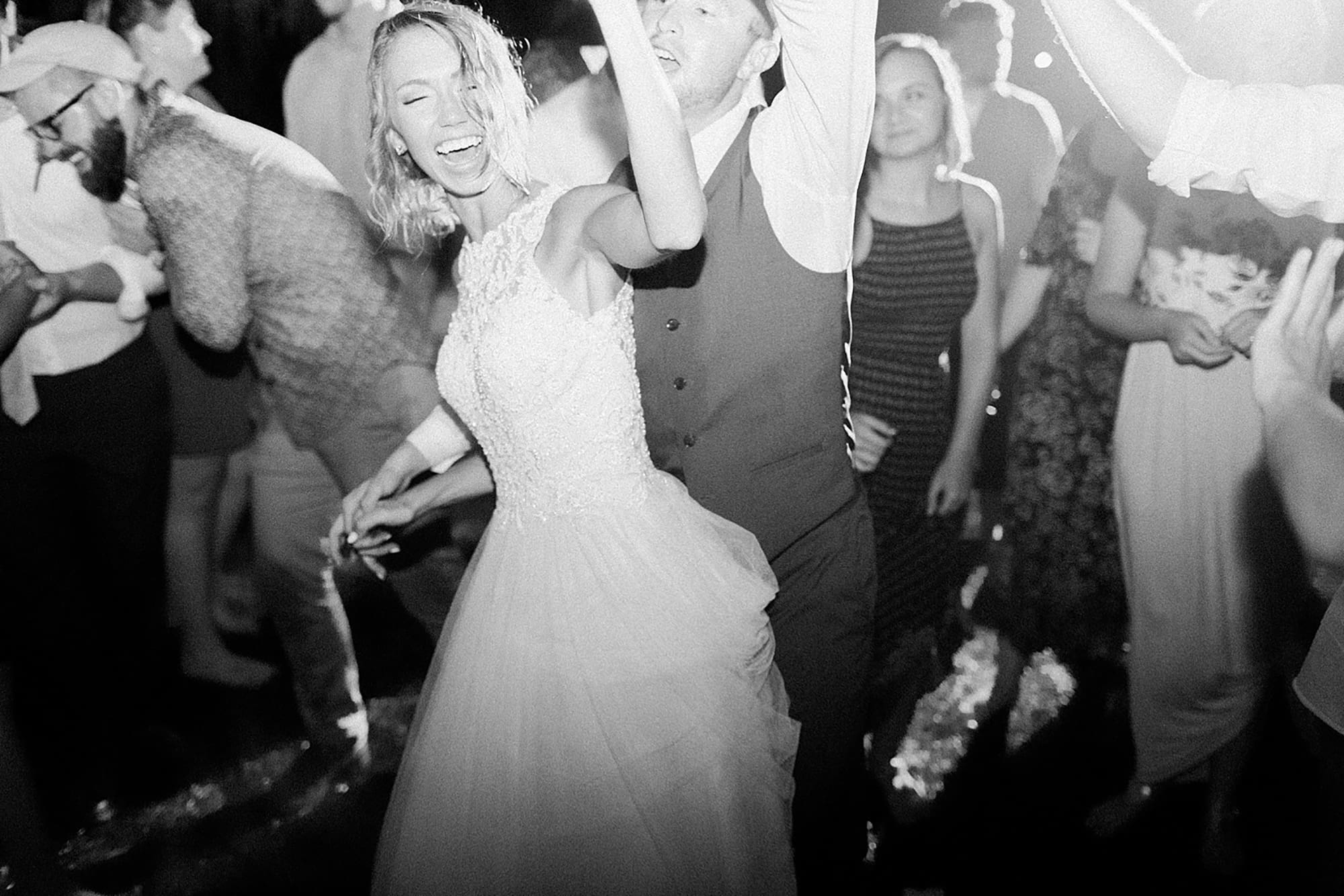 Arielle Peters Photography | Bride and groom dancing at outdoor wedding reception on wedding day at Willowfield Lavender Farm in Mooresville, Indiana. 